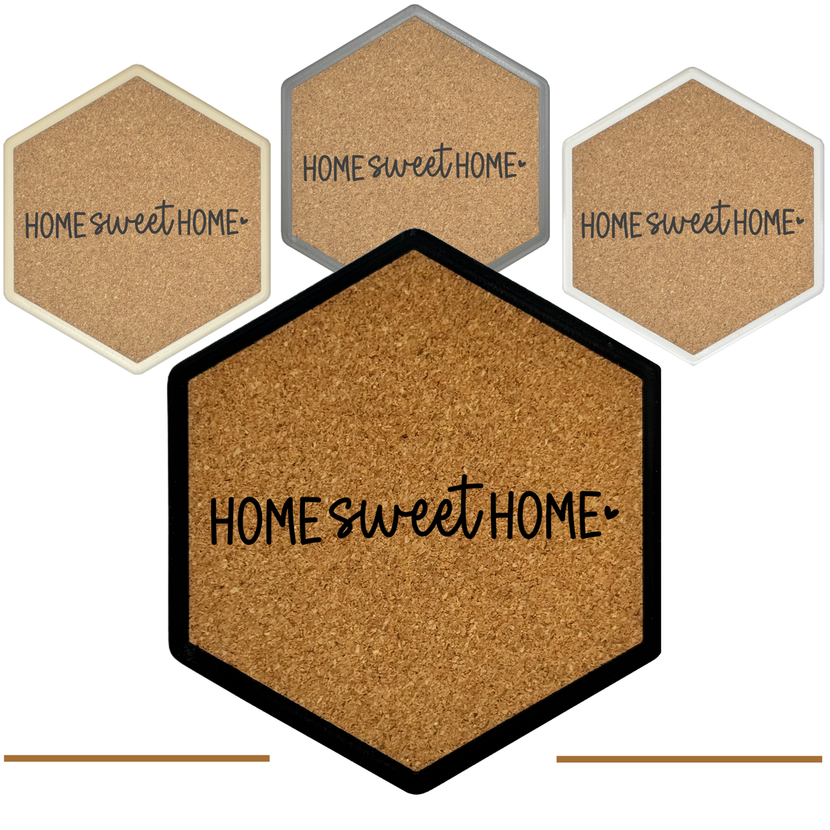 Kork Untersetzer mit Flaschenöffner und Motiv Home Sweet Home