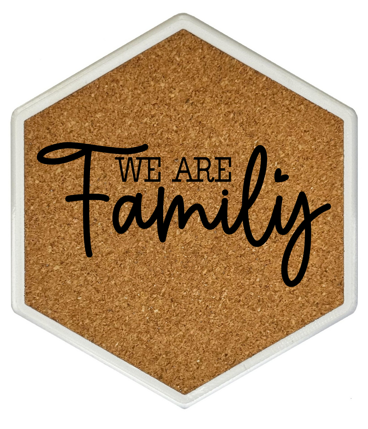 Kork Untersetzer mit Flaschenöffner und Motiv We are Family