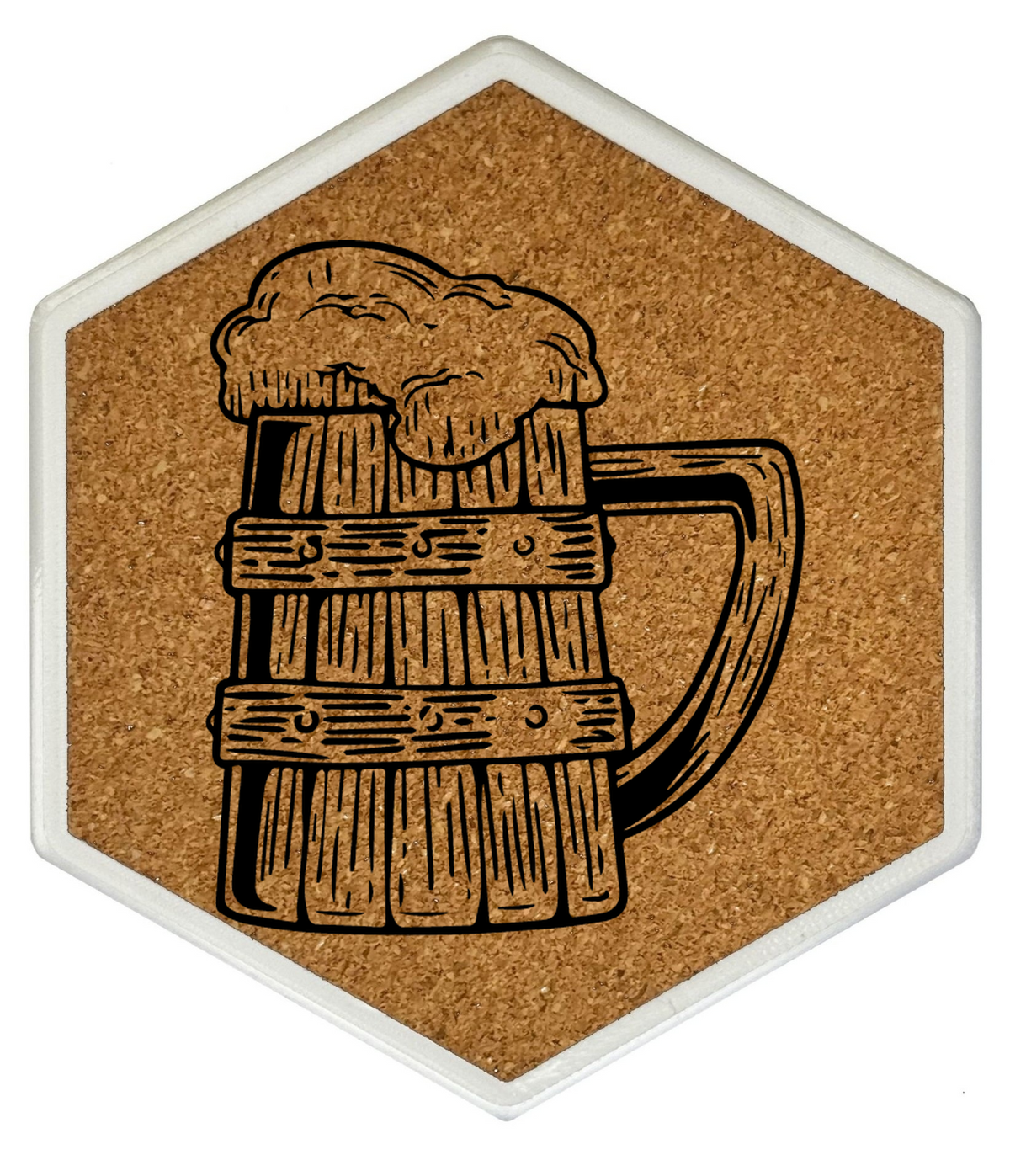 Fasskumpel Bierkrug – Getränkeuntersetzer mit Kork und Flaschenöffner - 2-in-1 Geschenk für dein zu Hause!