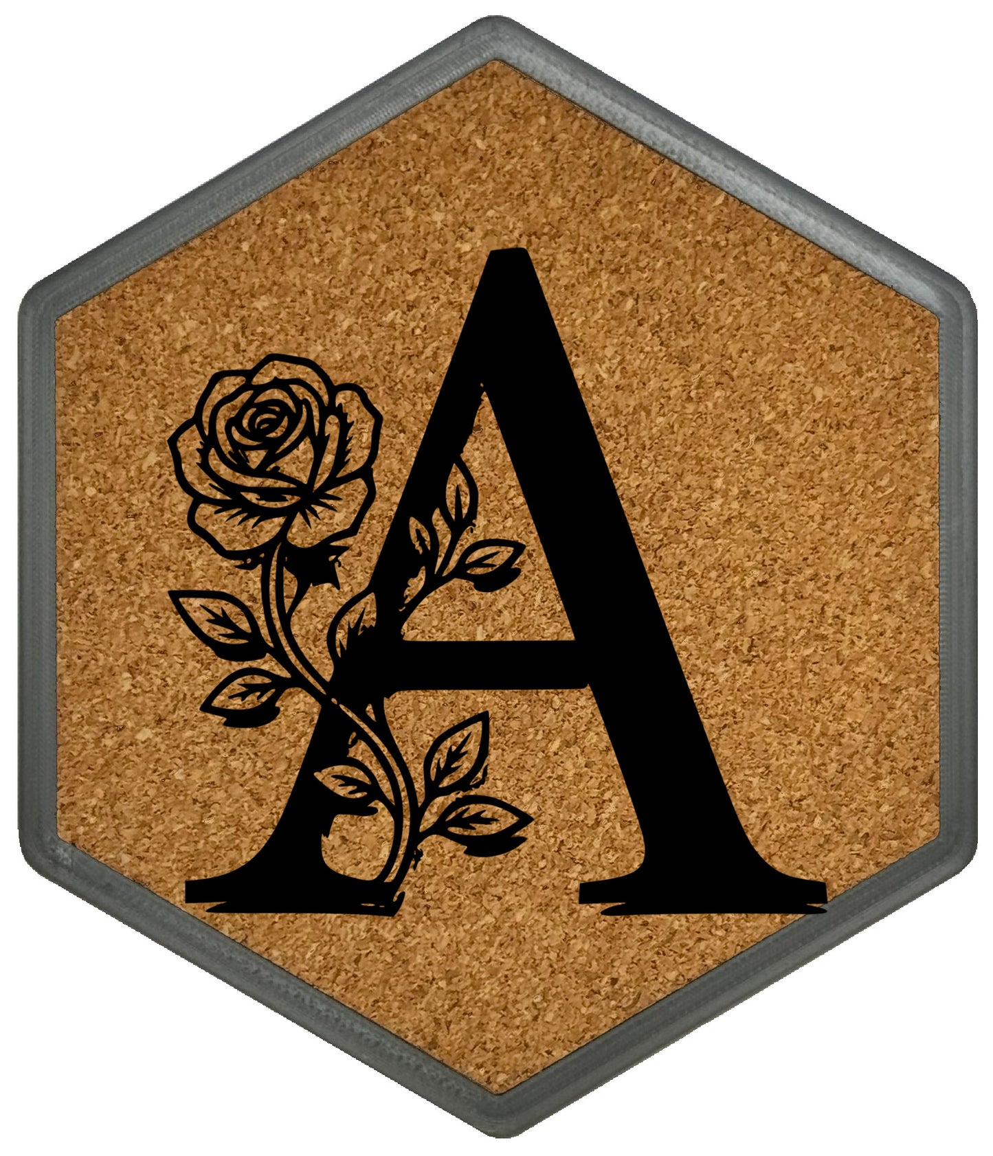 FLORAL SPIRITS - Untersetzer Hexagon mit eigenen Inizialien + NFC-Tag