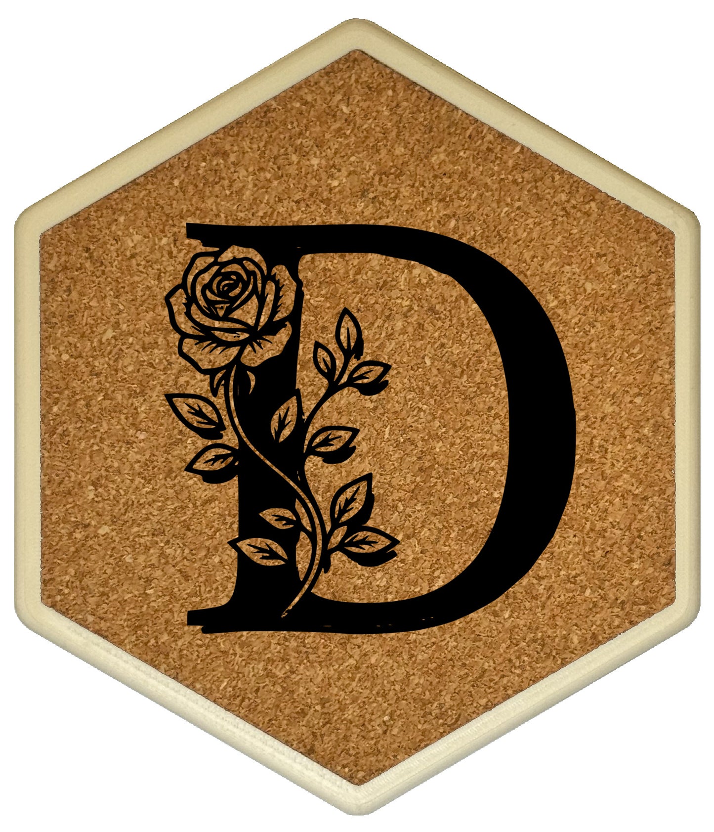 FLORAL SPIRITS - Untersetzer Hexagon mit eigenen Inizialien + NFC-Tag