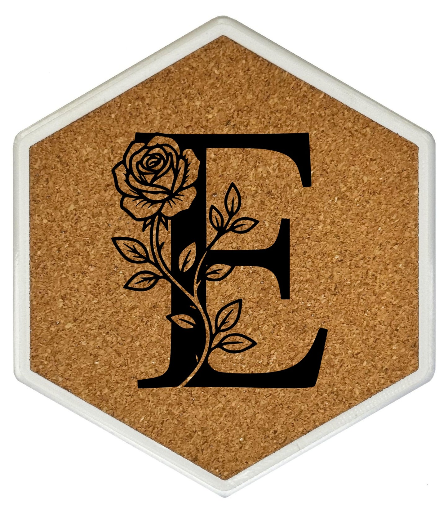 FLORAL SPIRITS - Untersetzer Hexagon mit eigenen Inizialien + NFC-Tag