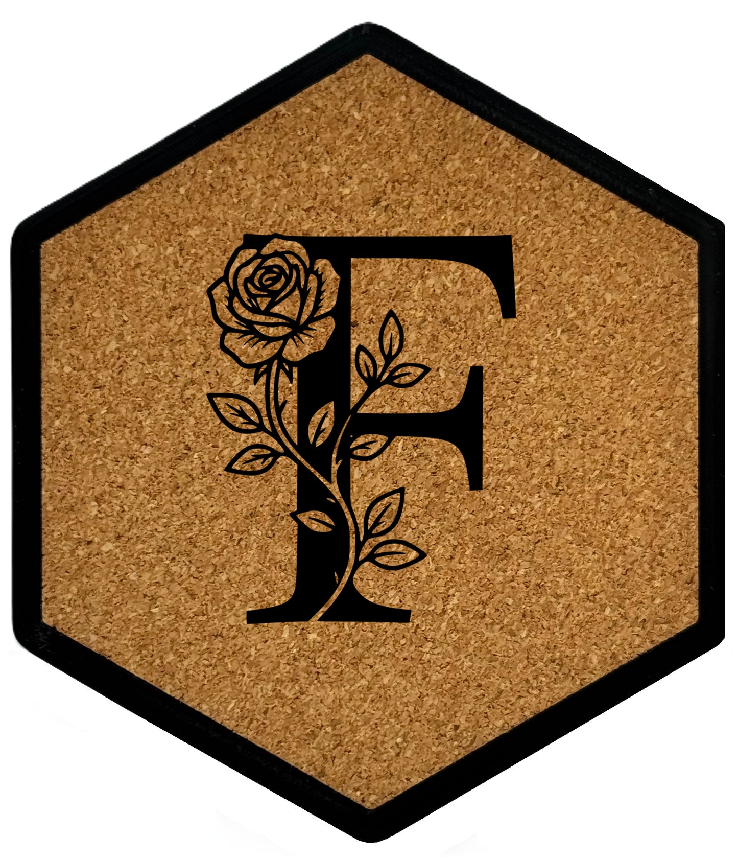 FLORAL SPIRITS - Untersetzer Hexagon mit eigenen Inizialien + NFC-Tag