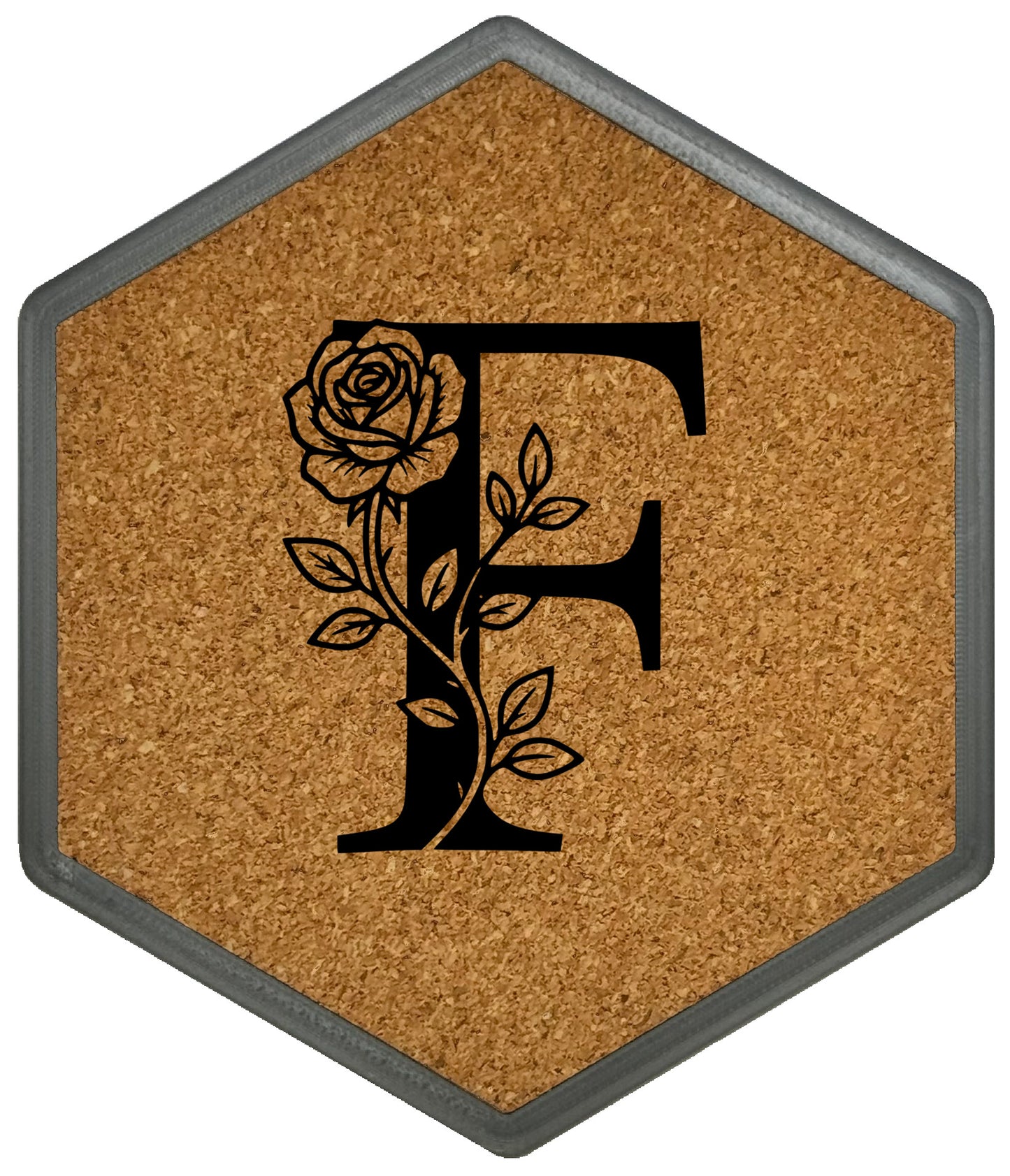 FLORAL SPIRITS - Untersetzer Hexagon mit eigenen Inizialien + NFC-Tag