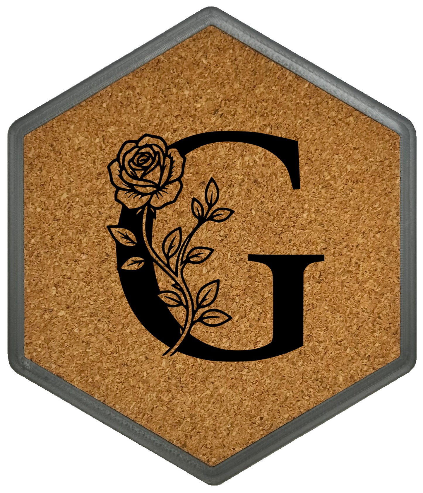 FLORAL SPIRITS - Untersetzer Hexagon mit eigenen Inizialien + NFC-Tag