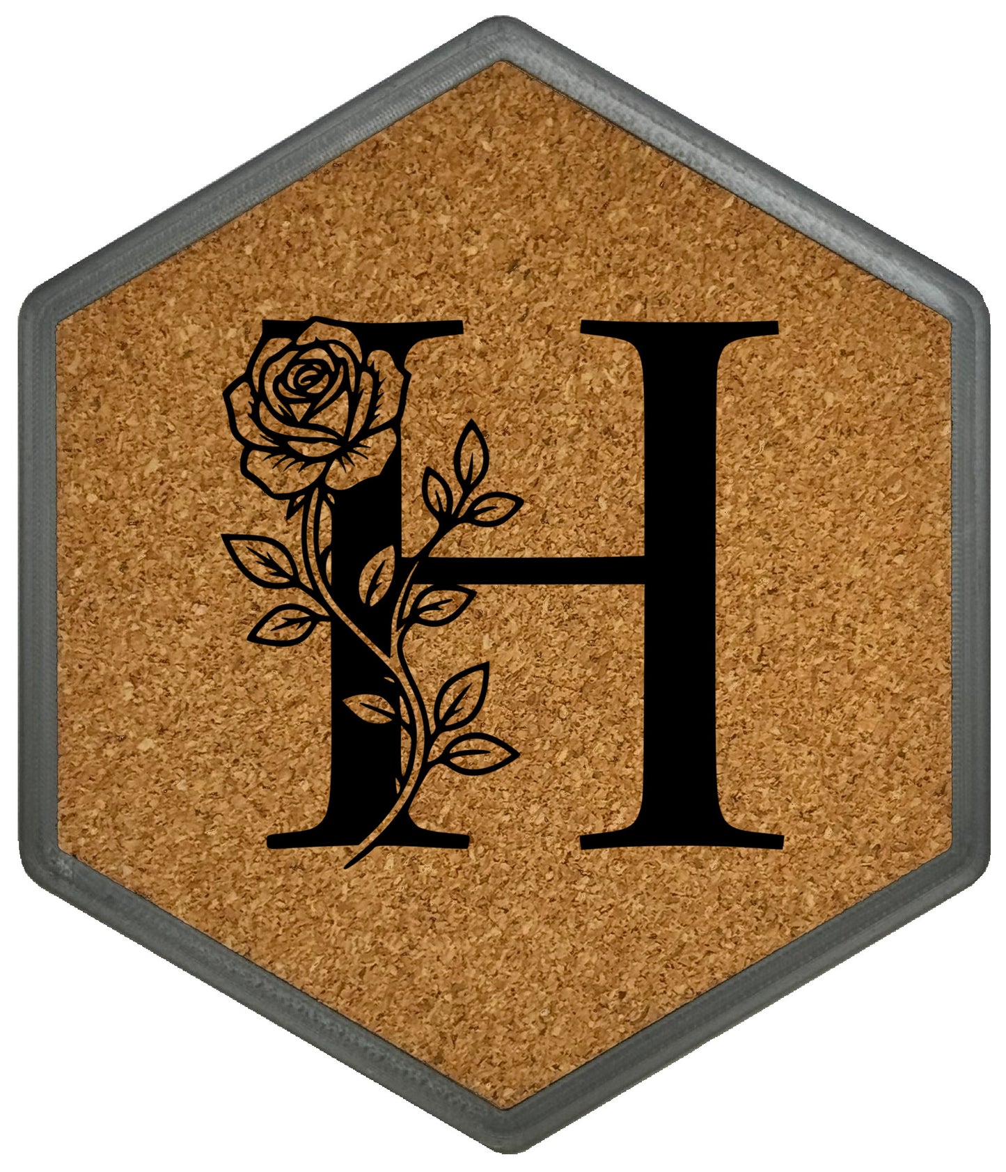 FLORAL SPIRITS - Untersetzer Hexagon mit eigenen Inizialien + NFC-Tag