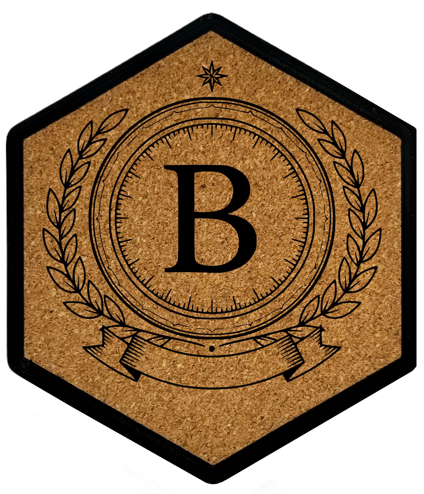 ROYAL EMBLEM - Untersetzer Hexagon (Slim) mit eigenen Inizialien + NFC-Tag