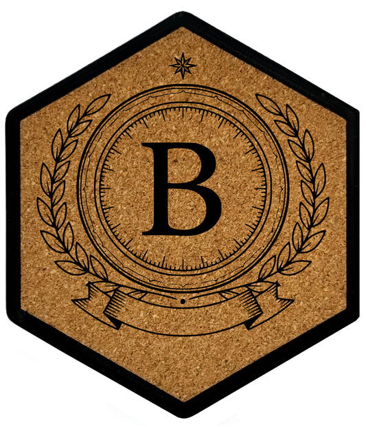 ROYAL EMBLEM - Untersetzer Hexagon mit eigenen Inizialien