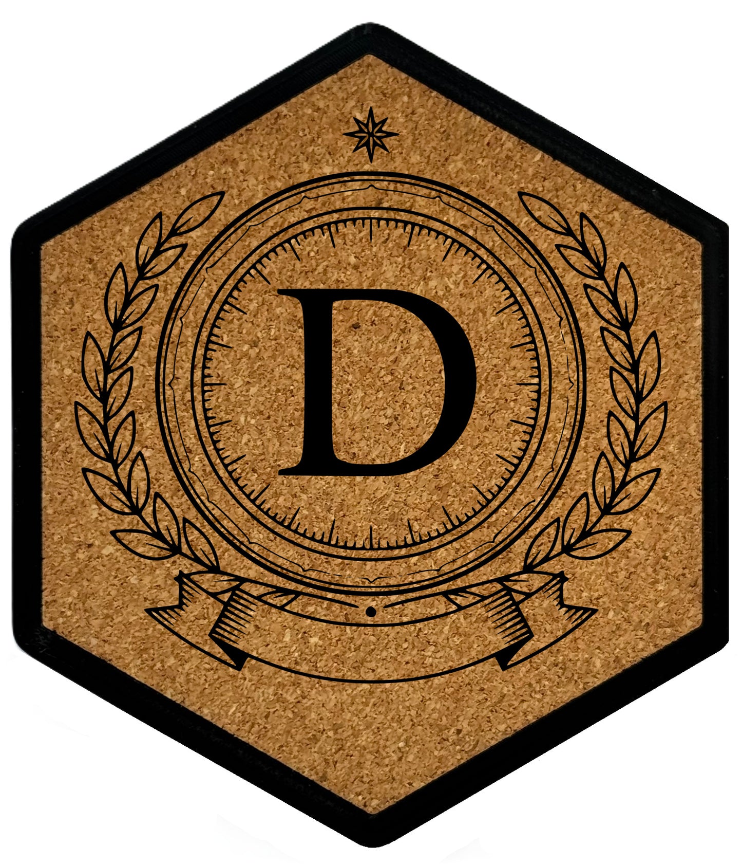 ROYAL EMBLEM - Untersetzer Hexagon (Slim) mit eigenen Inizialien + NFC-Tag