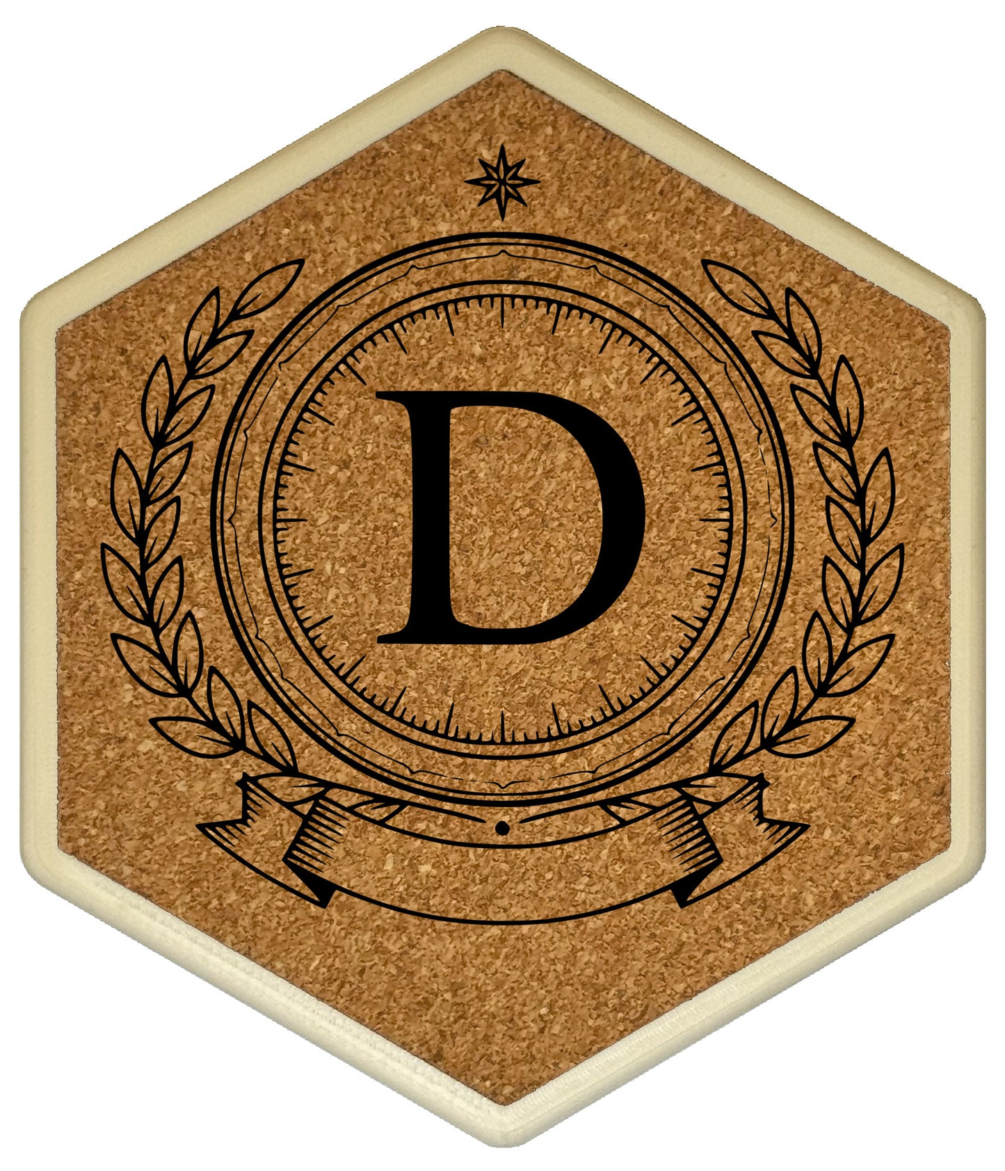 ROYAL EMBLEM - Untersetzer Hexagon (Slim) mit eigenen Inizialien + NFC-Tag