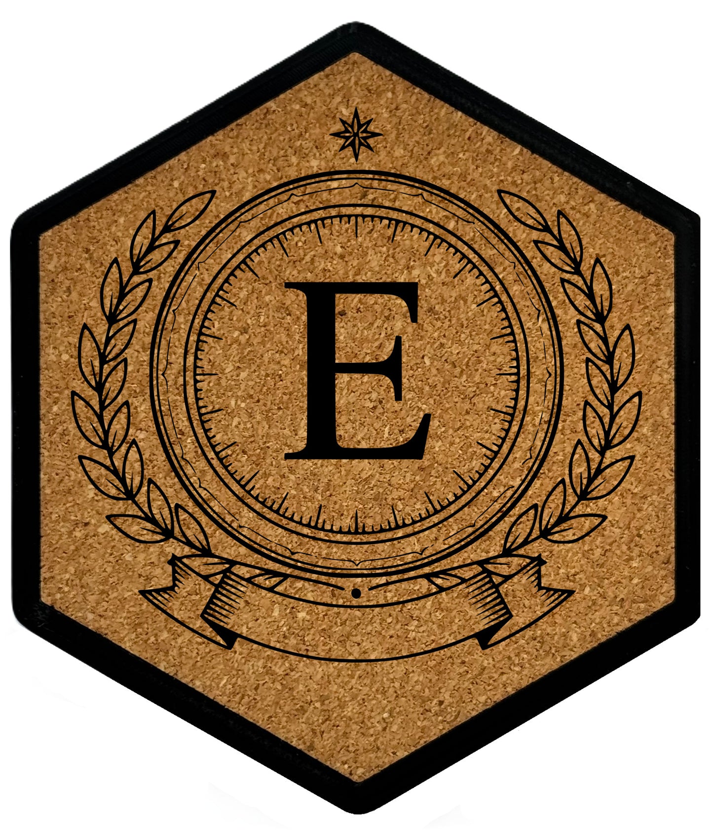 ROYAL EMBLEM - Untersetzer Hexagon (Slim) mit eigenen Inizialien + NFC-Tag