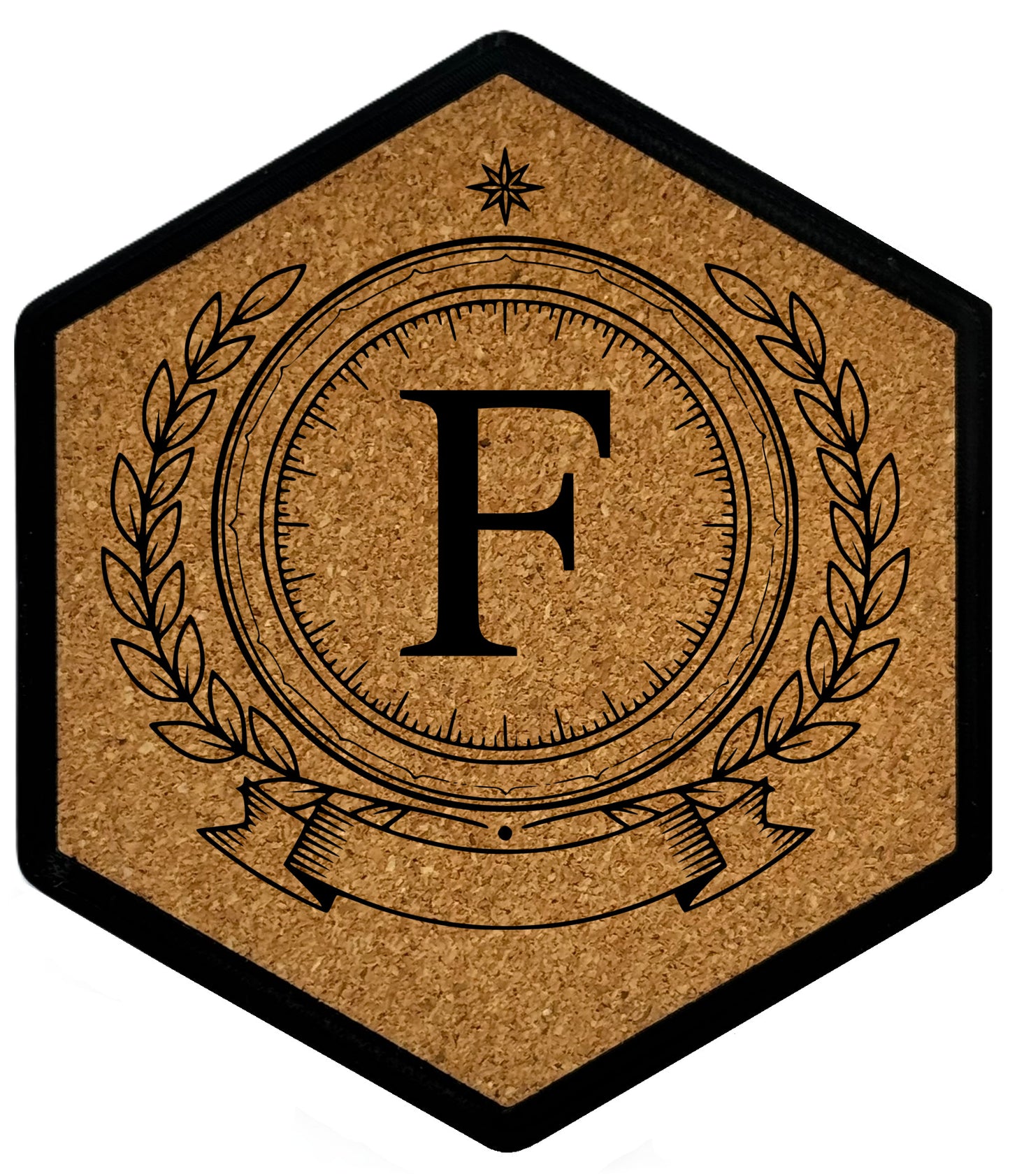 ROYAL EMBLEM - Untersetzer Hexagon (Slim) mit eigenen Inizialien + NFC-Tag