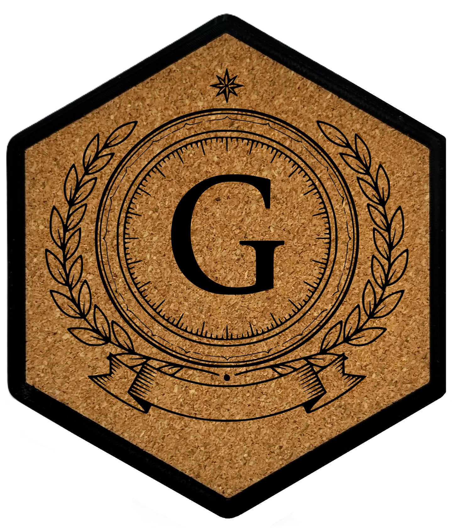 ROYAL EMBLEM - Untersetzer Hexagon (Slim) mit eigenen Inizialien + NFC-Tag