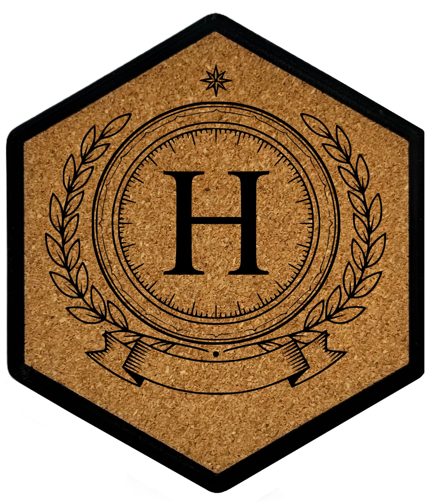 ROYAL EMBLEM - Untersetzer Hexagon (Slim) mit eigenen Inizialien + NFC-Tag