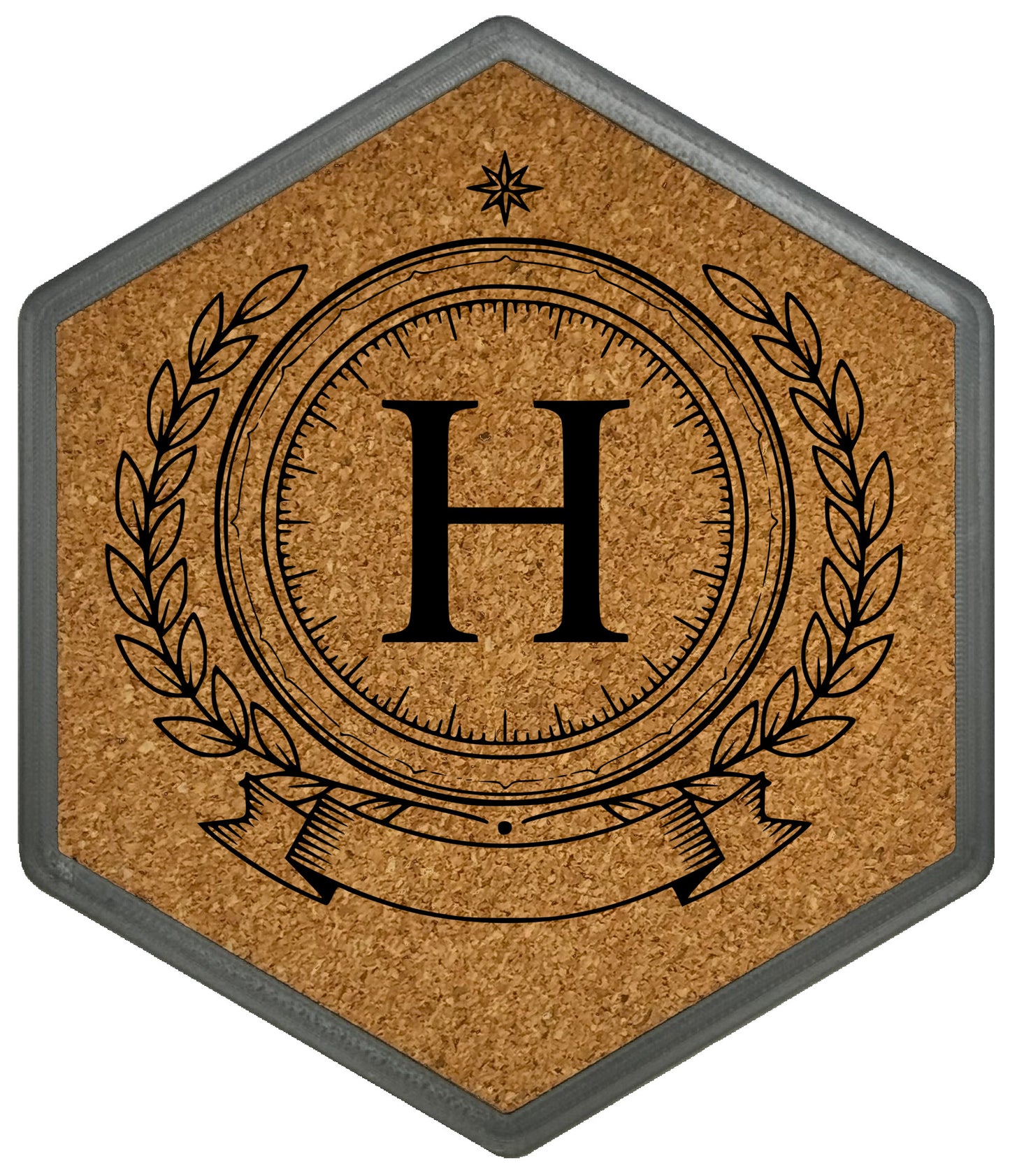 ROYAL EMBLEM - Untersetzer Hexagon (Slim) mit eigenen Inizialien + NFC-Tag