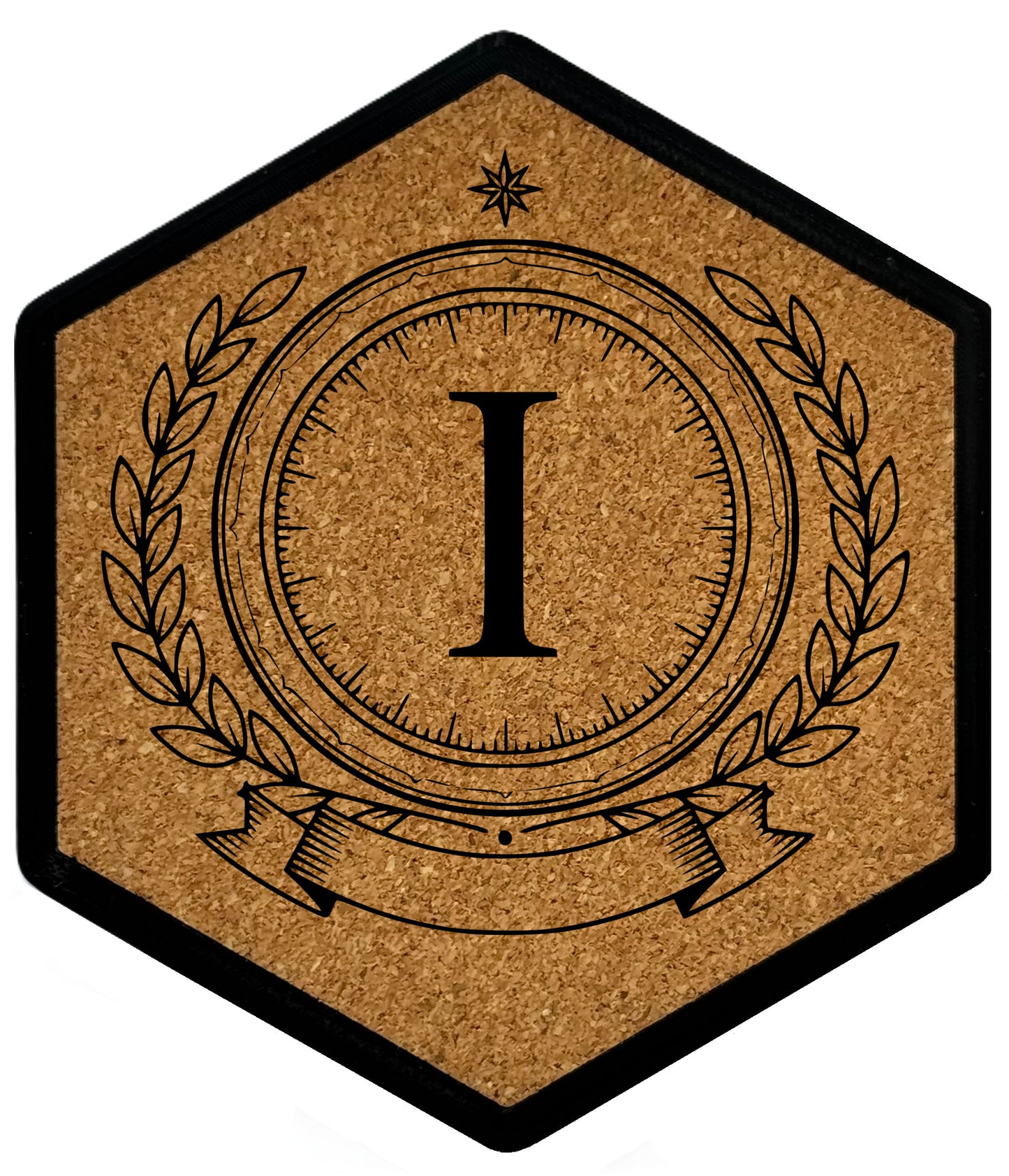 ROYAL EMBLEM - Untersetzer Hexagon (Slim) mit eigenen Inizialien + NFC-Tag