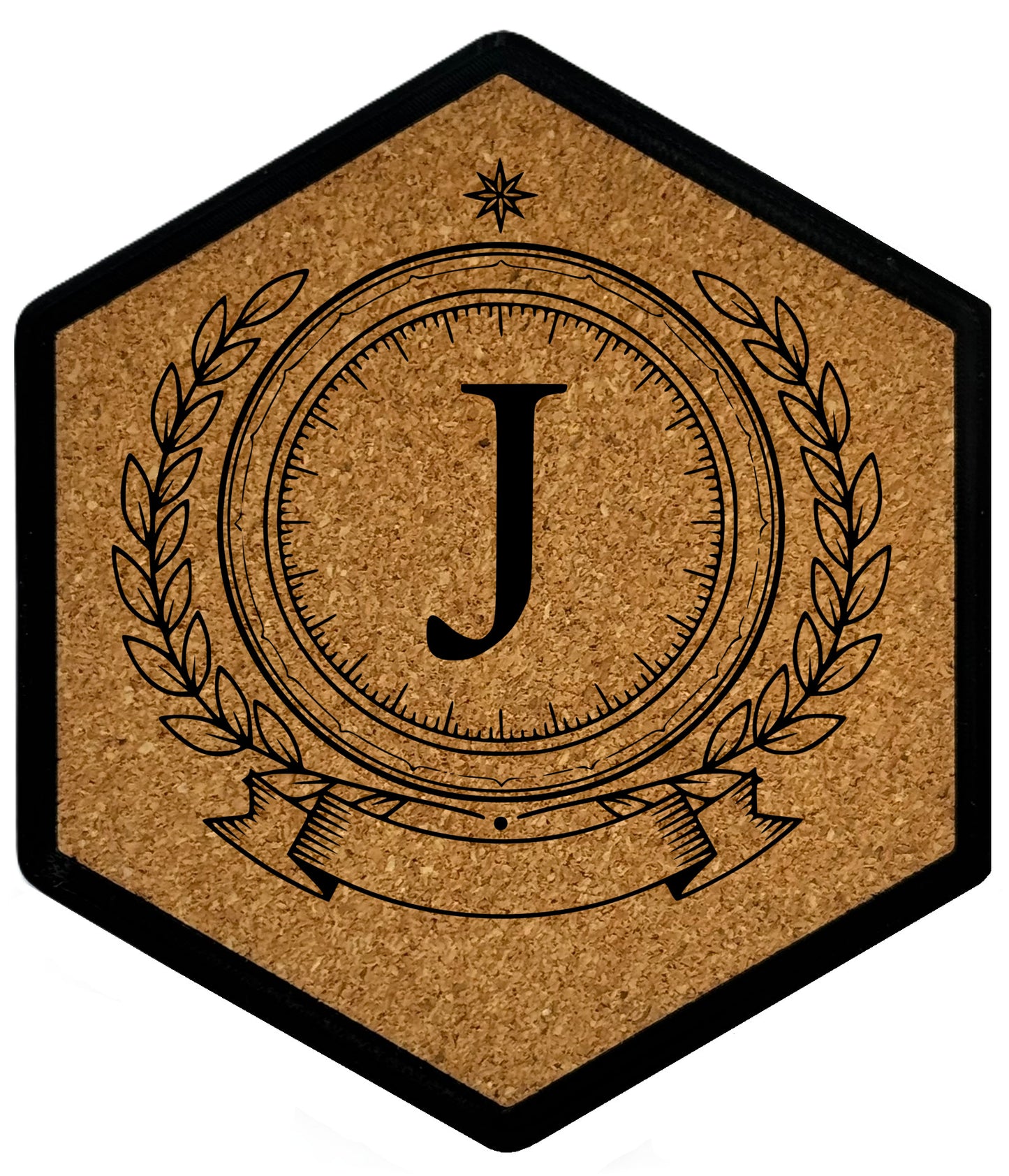 ROYAL EMBLEM - Untersetzer Hexagon (Slim) mit eigenen Inizialien + NFC-Tag