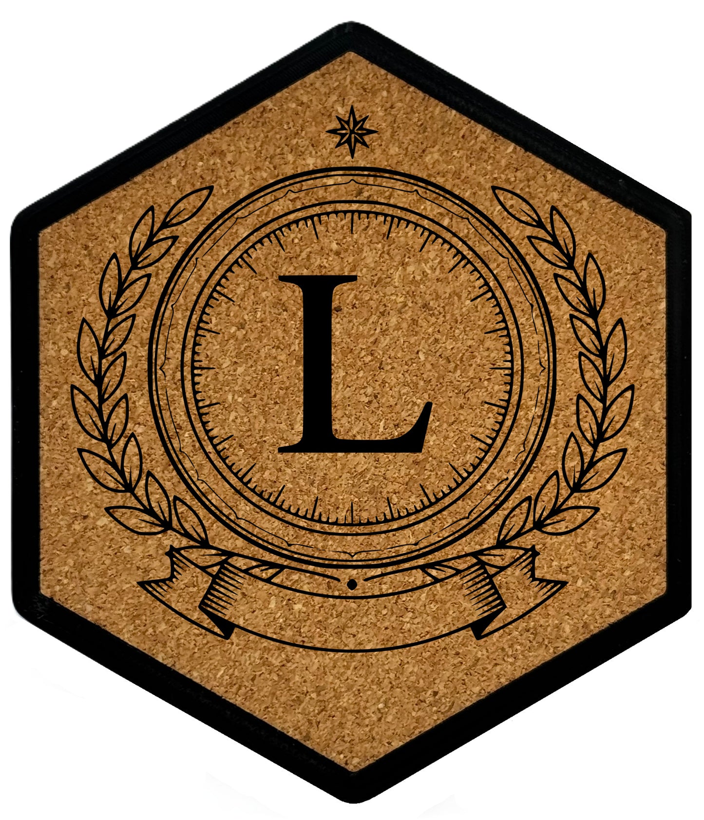 ROYAL EMBLEM - Untersetzer Hexagon (Slim) mit eigenen Inizialien + NFC-Tag