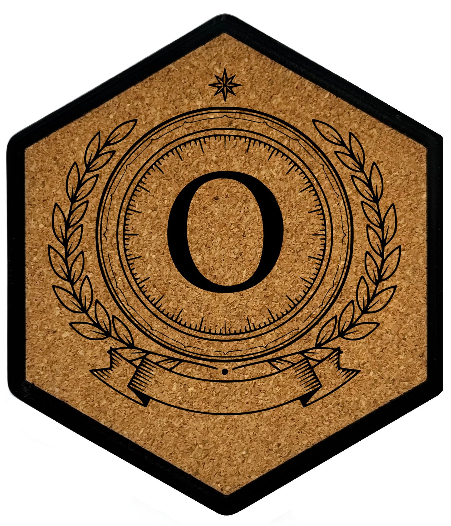 ROYAL EMBLEM - Untersetzer Hexagon (Slim) mit eigenen Inizialien + NFC-Tag