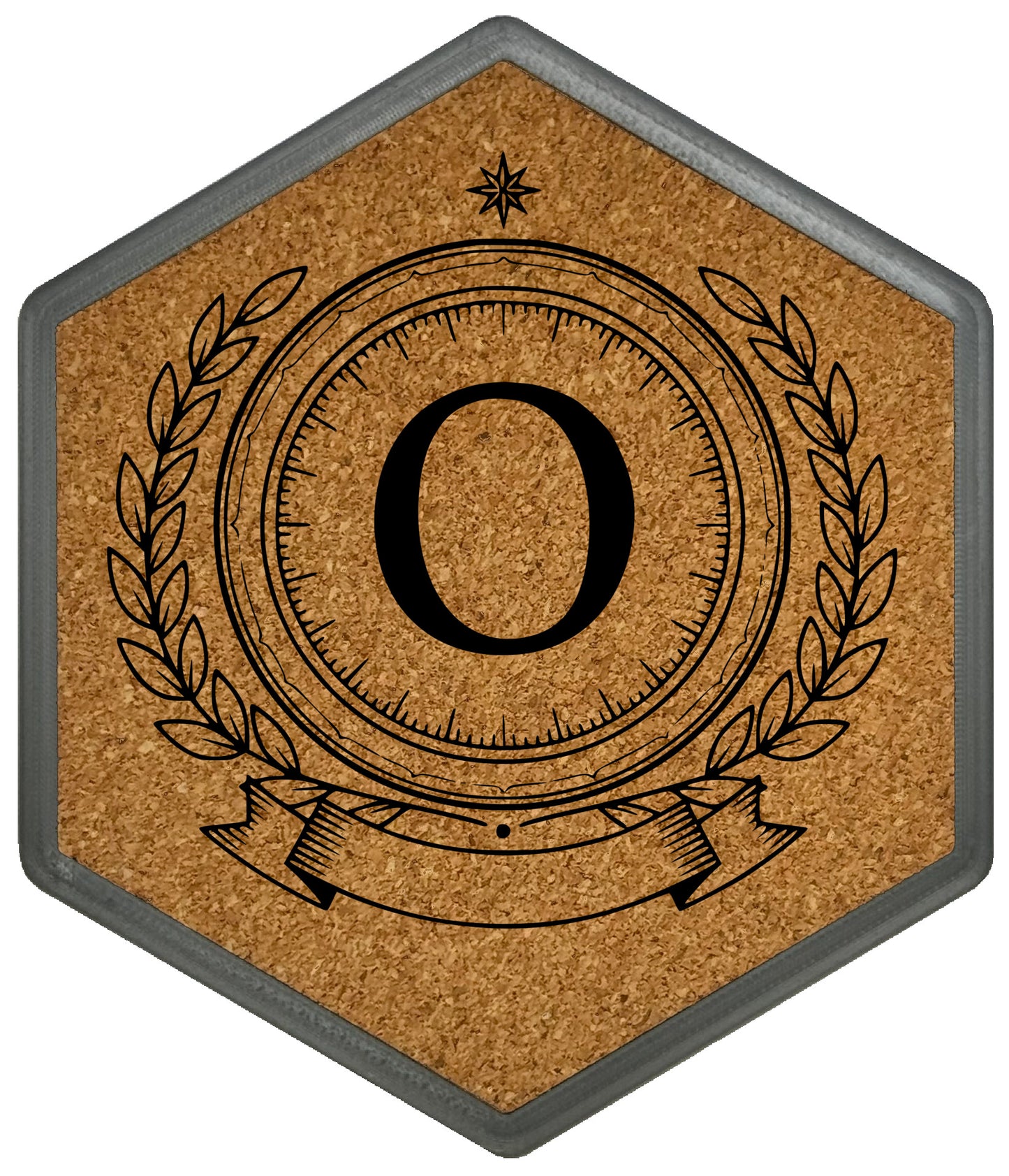 ROYAL EMBLEM - Untersetzer Hexagon (Slim) mit eigenen Inizialien + NFC-Tag