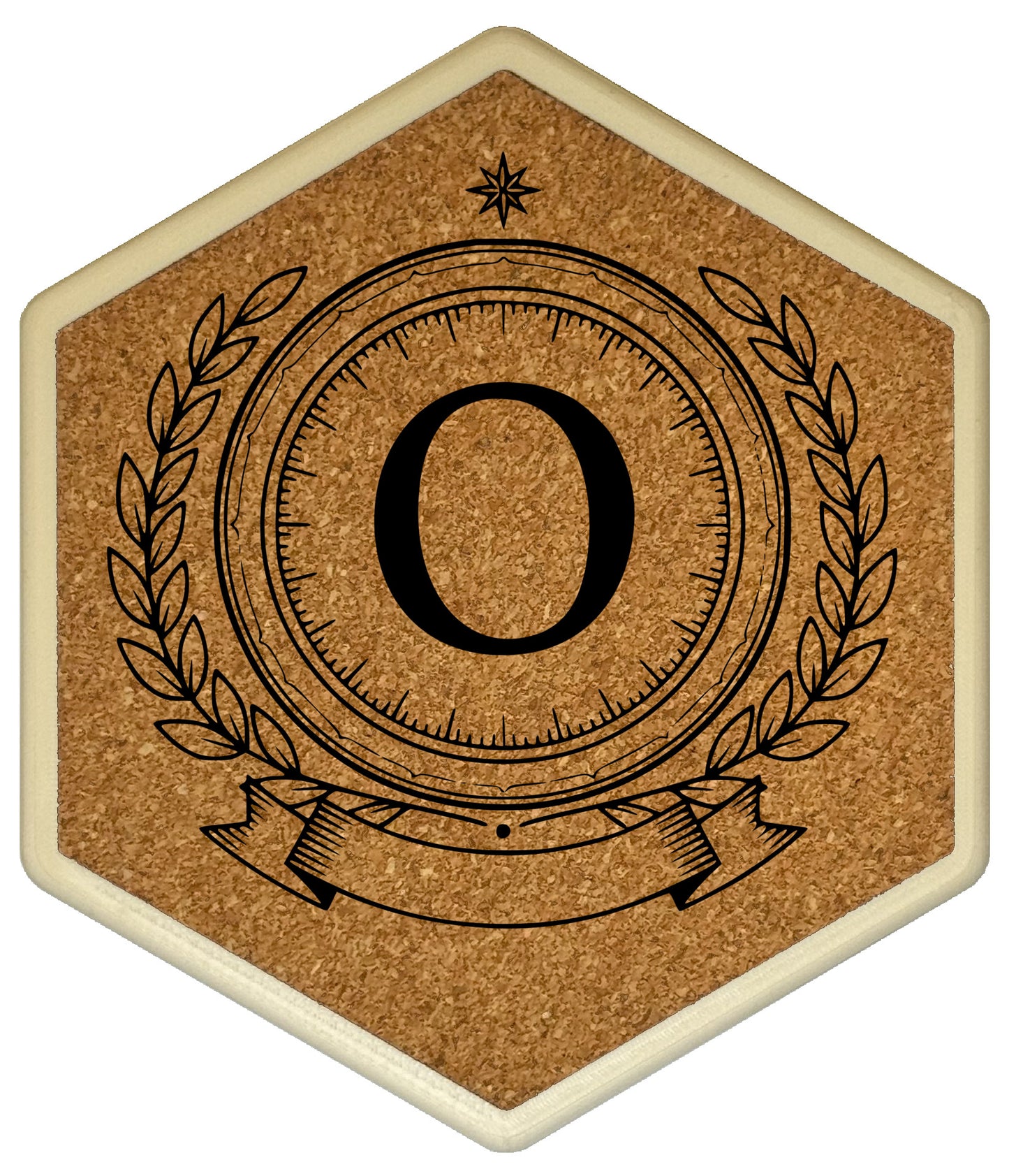 ROYAL EMBLEM - Untersetzer Hexagon (Slim) mit eigenen Inizialien + NFC-Tag