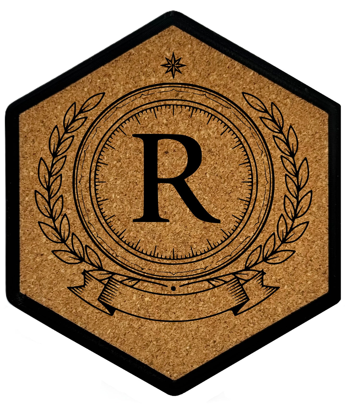 ROYAL EMBLEM - Untersetzer Hexagon (Slim) mit eigenen Inizialien + NFC-Tag