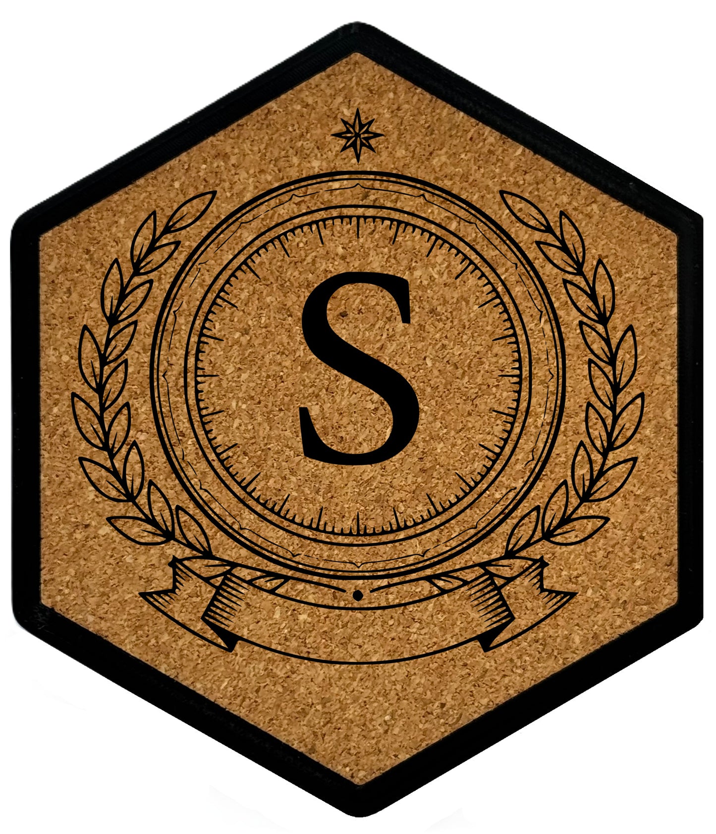 ROYAL EMBLEM - Untersetzer Hexagon (Slim) mit eigenen Inizialien + NFC-Tag