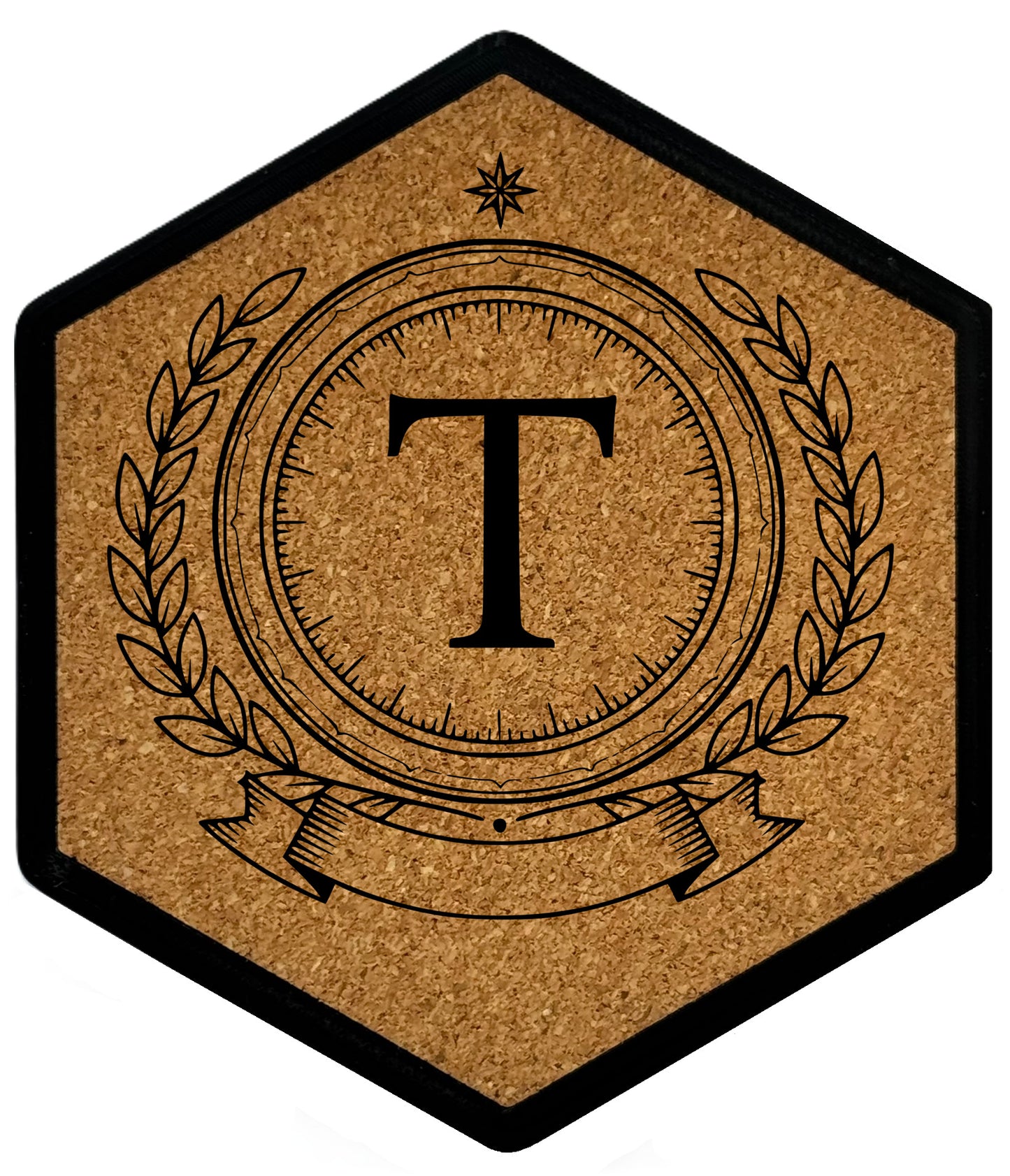 ROYAL EMBLEM - Untersetzer Hexagon (Slim) mit eigenen Inizialien + NFC-Tag