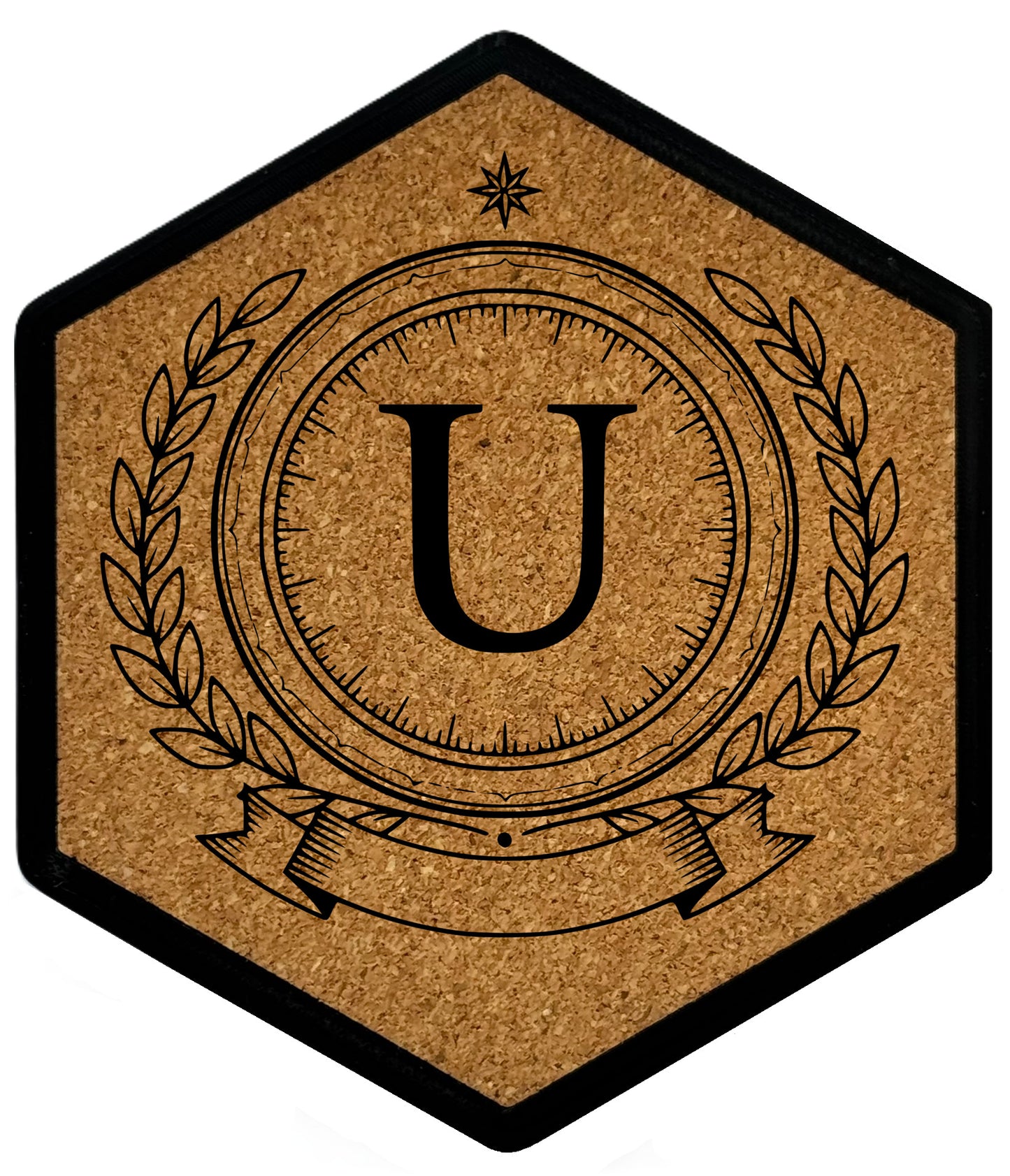 ROYAL EMBLEM - Untersetzer Hexagon (Slim) mit eigenen Inizialien + NFC-Tag