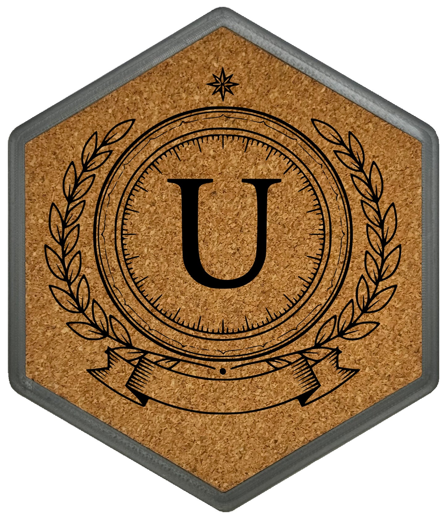 ROYAL EMBLEM - Untersetzer Hexagon (Slim) mit eigenen Inizialien + NFC-Tag