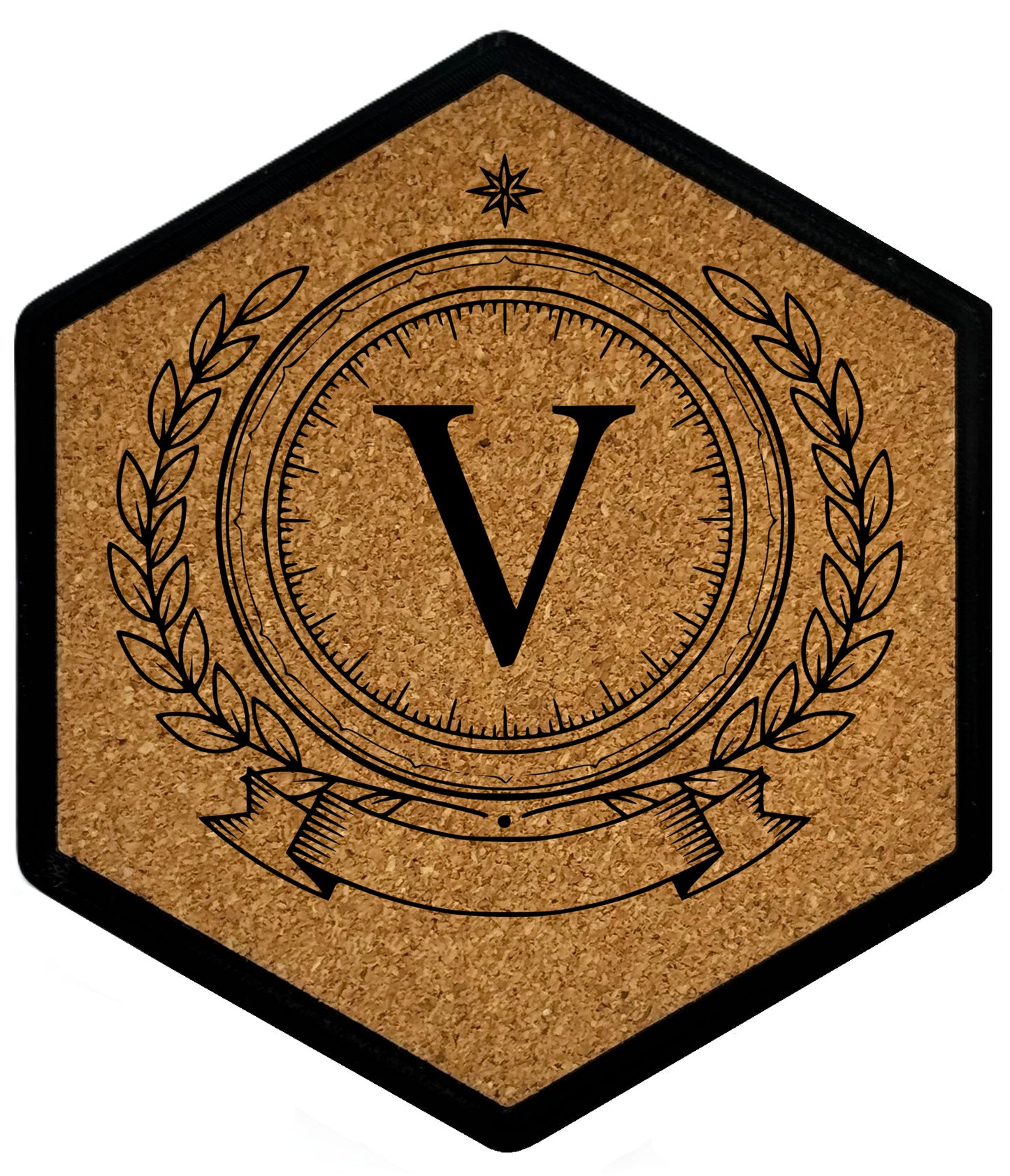 ROYAL EMBLEM - Untersetzer Hexagon (Slim) mit eigenen Inizialien + NFC-Tag