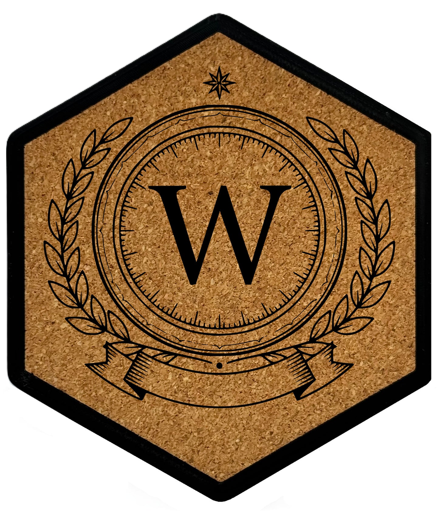 ROYAL EMBLEM - Untersetzer Hexagon (Slim) mit eigenen Inizialien + NFC-Tag