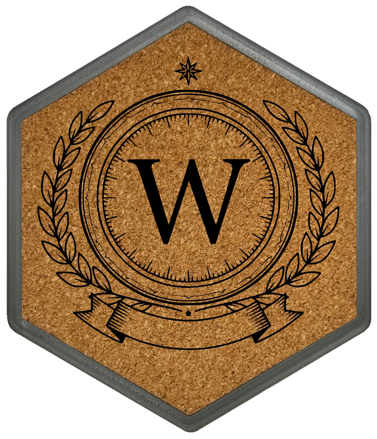 ROYAL EMBLEM - Untersetzer Hexagon (Slim) mit eigenen Inizialien + NFC-Tag