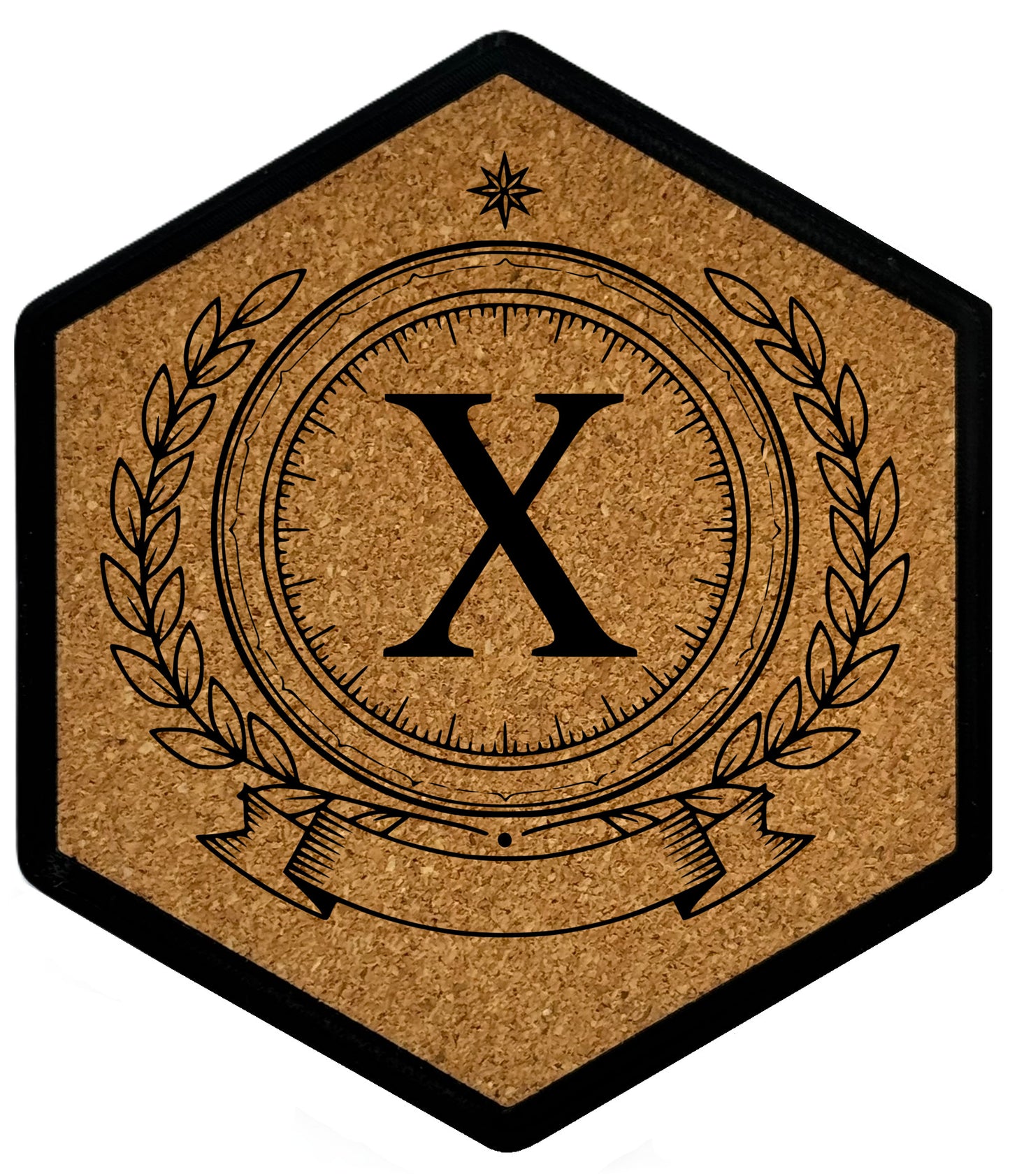 ROYAL EMBLEM - Untersetzer Hexagon (Slim) mit eigenen Inizialien + NFC-Tag