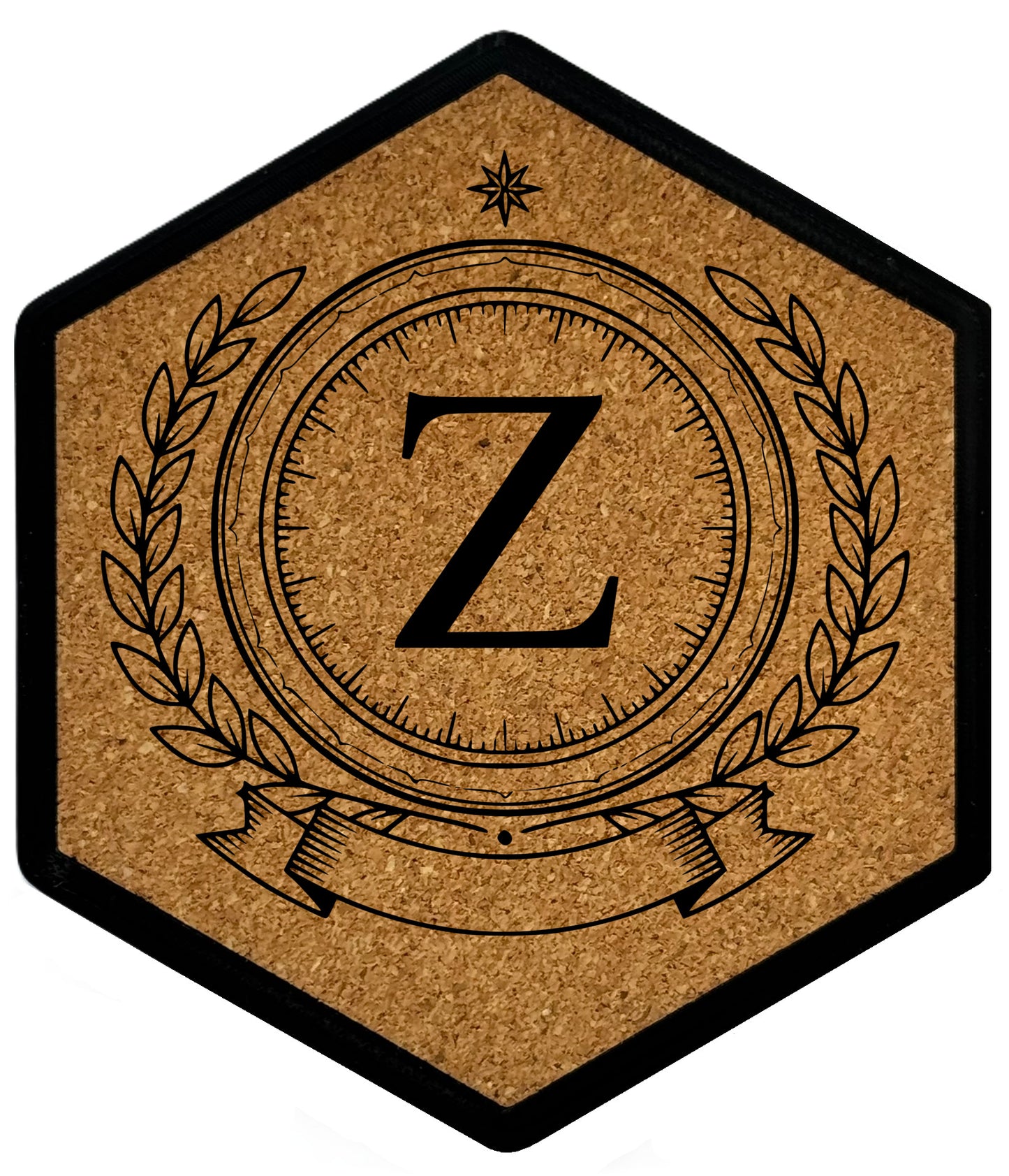 ROYAL EMBLEM - Untersetzer Hexagon (Slim) mit eigenen Inizialien + NFC-Tag