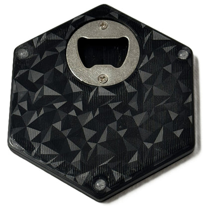 Personalisierter Untersetzer HEXAGON mit Flaschenöffner