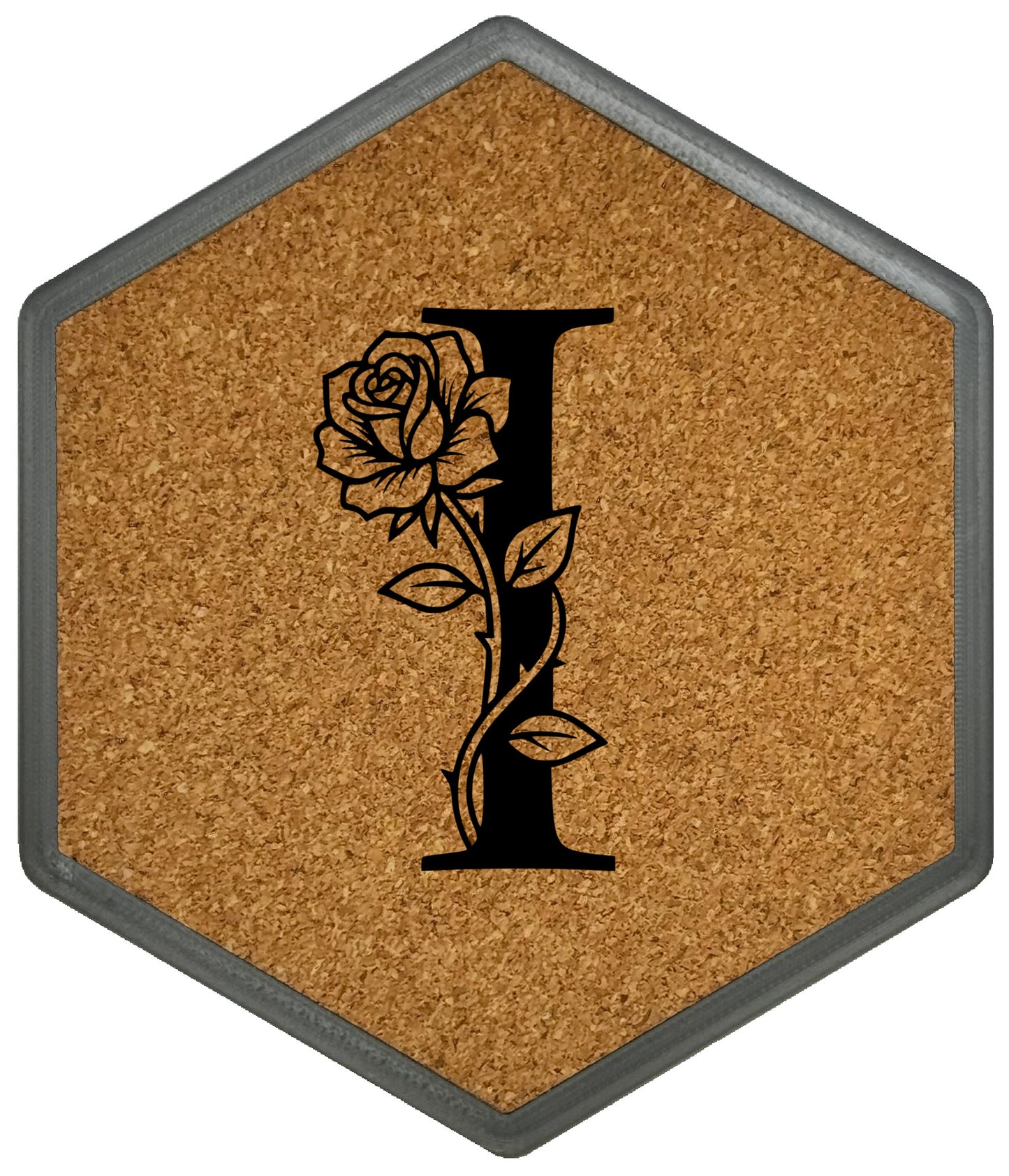 FLORAL SPIRITS - Untersetzer Hexagon mit eigenen Inizialien + NFC-Tag