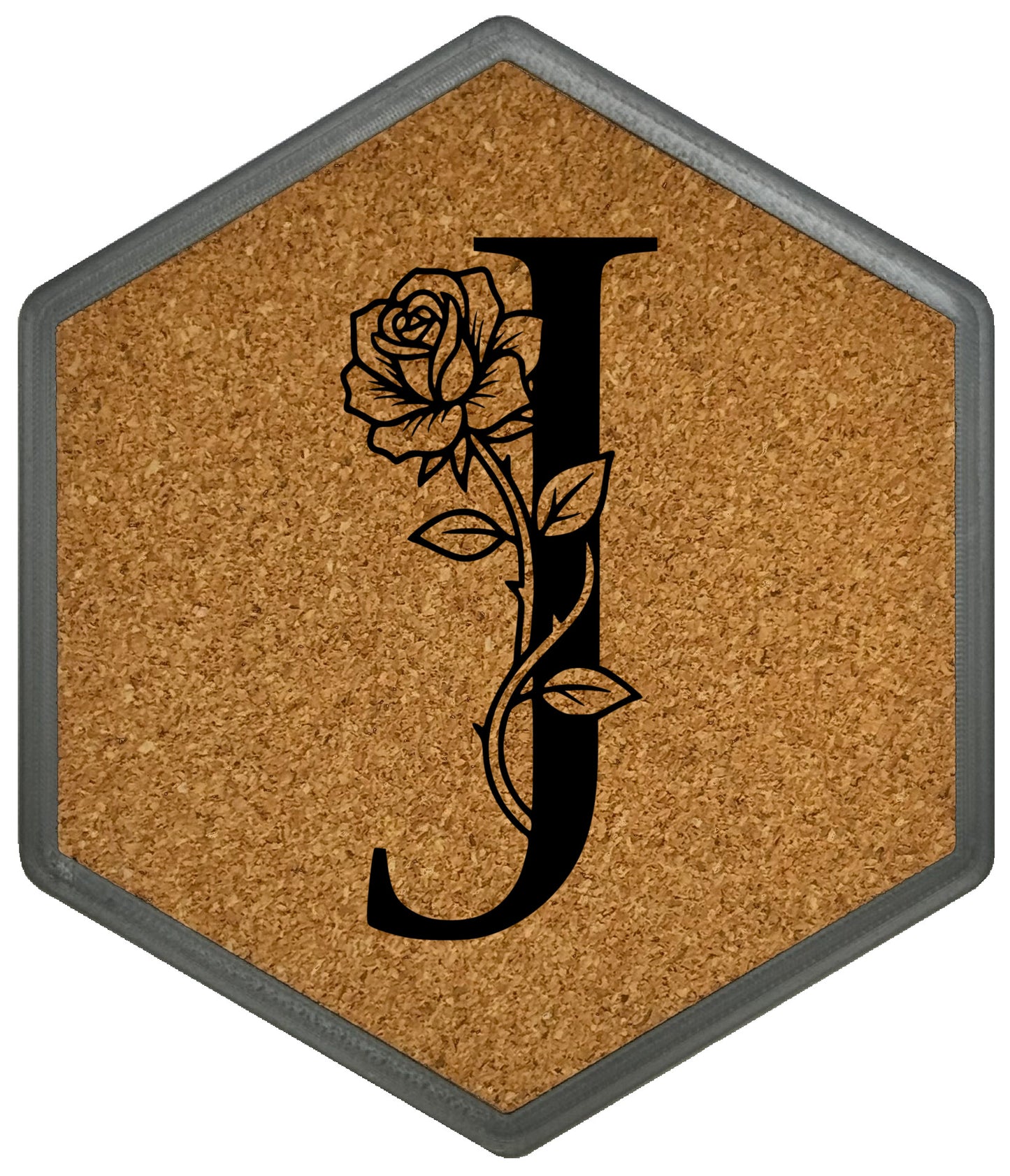 FLORAL SPIRITS - Untersetzer Hexagon mit eigenen Inizialien + NFC-Tag