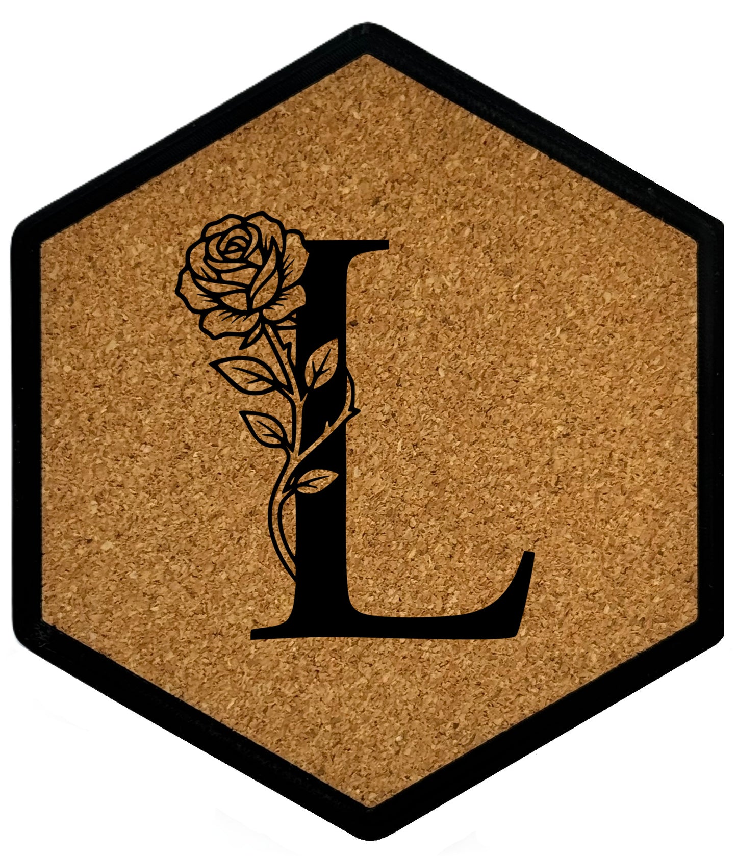 FLORAL SPIRITS - Untersetzer Hexagon mit eigenen Inizialien + NFC-Tag