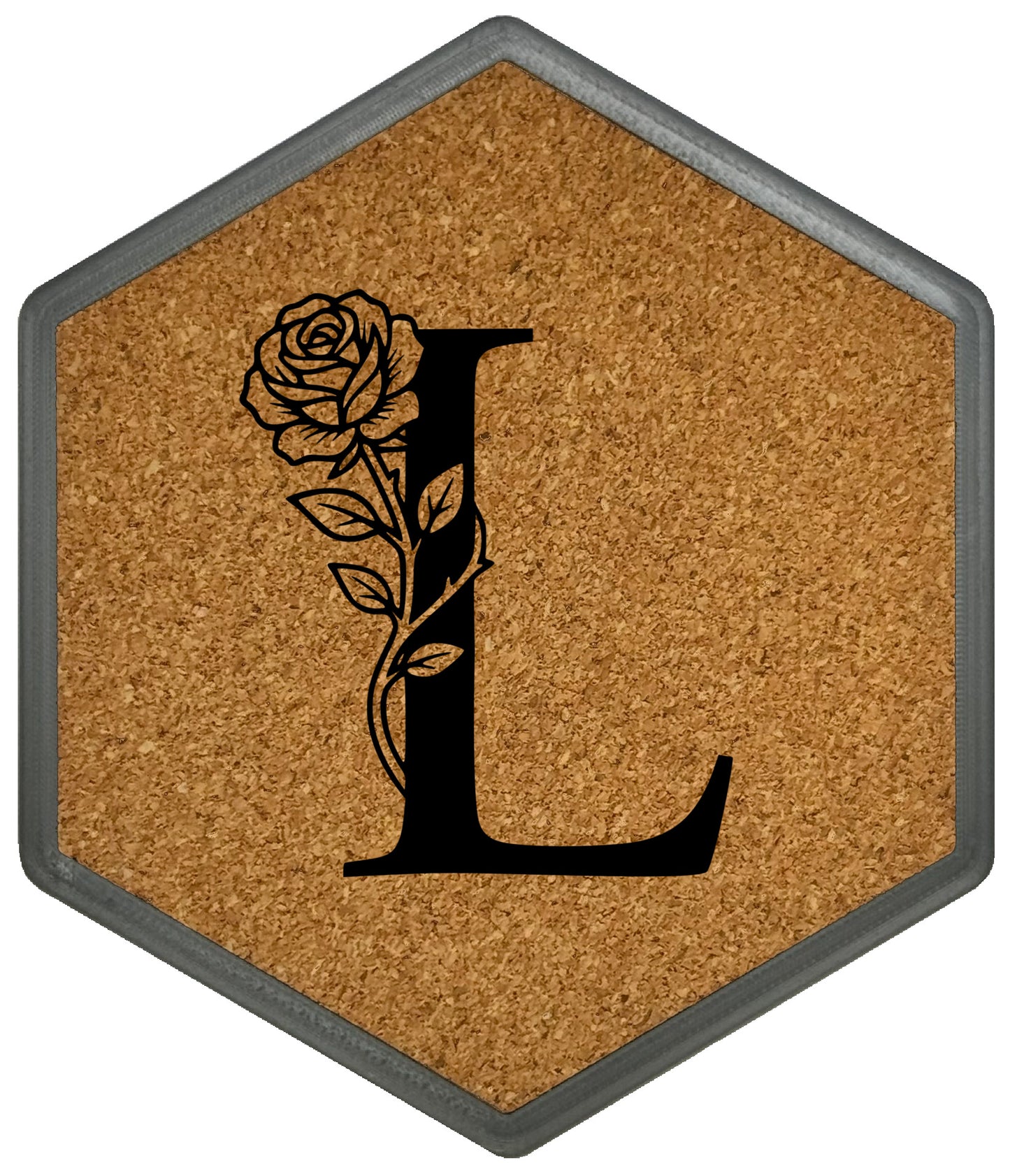 FLORAL SPIRITS - Untersetzer Hexagon mit eigenen Inizialien + NFC-Tag