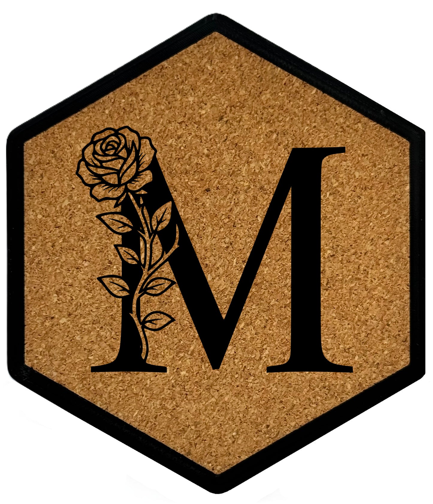 FLORAL SPIRITS - Untersetzer Hexagon mit eigenen Inizialien + NFC-Tag