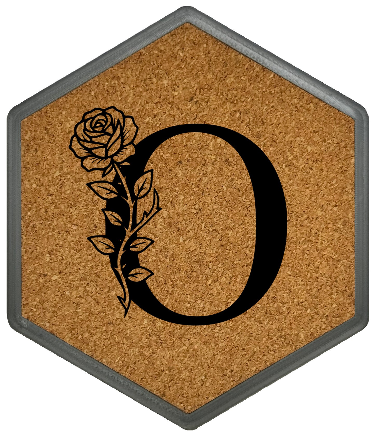 FLORAL SPIRITS - Untersetzer Hexagon mit eigenen Inizialien + NFC-Tag