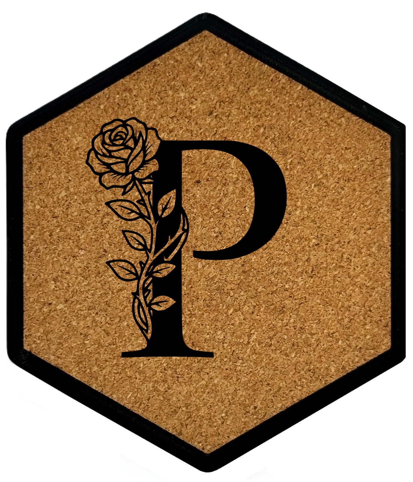 FLORAL SPIRITS - Untersetzer Hexagon mit eigenen Inizialien + NFC-Tag