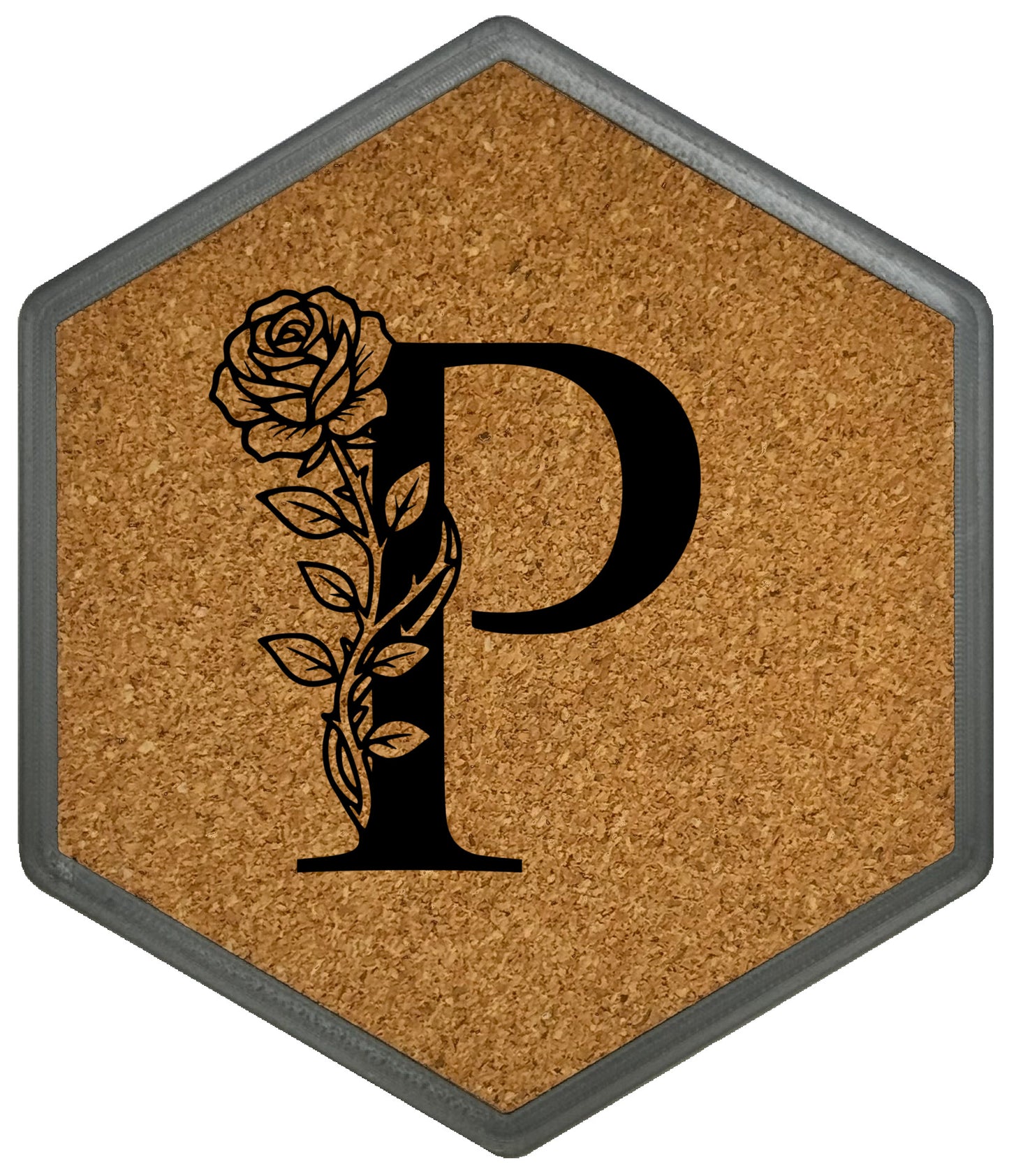 FLORAL SPIRITS - Untersetzer Hexagon mit eigenen Inizialien + NFC-Tag