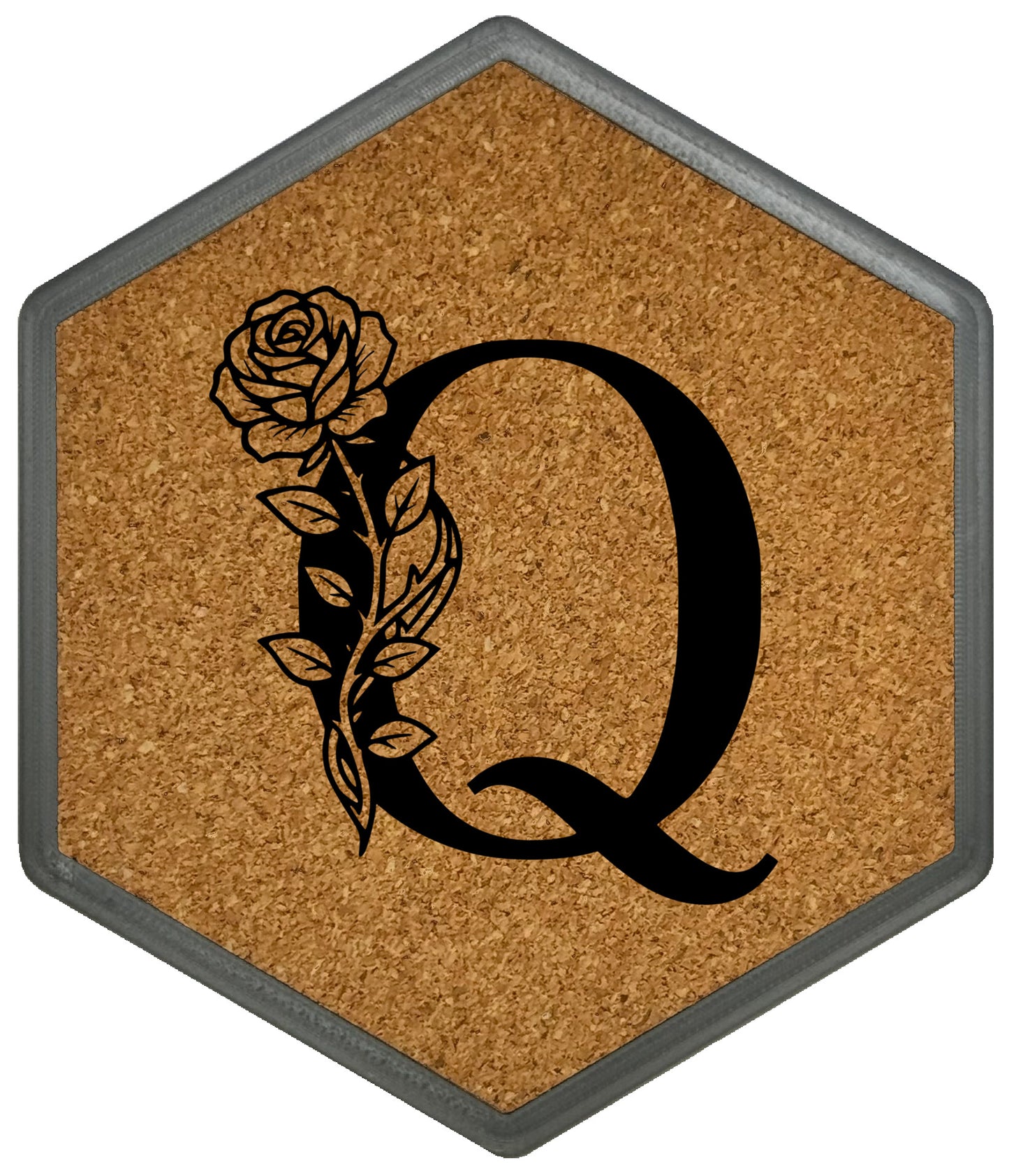 FLORAL SPIRITS - Untersetzer Hexagon mit eigenen Inizialien + NFC-Tag