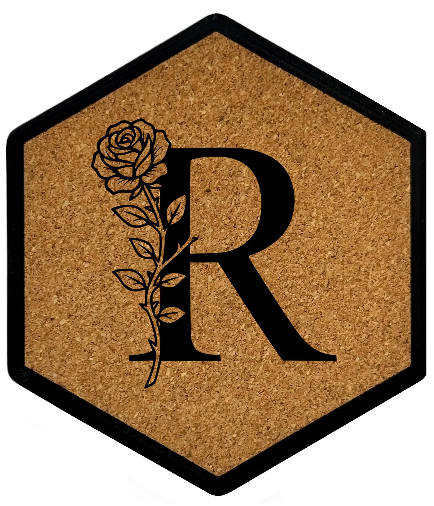 FLORAL SPIRITS - Untersetzer Hexagon mit eigenen Inizialien + NFC-Tag