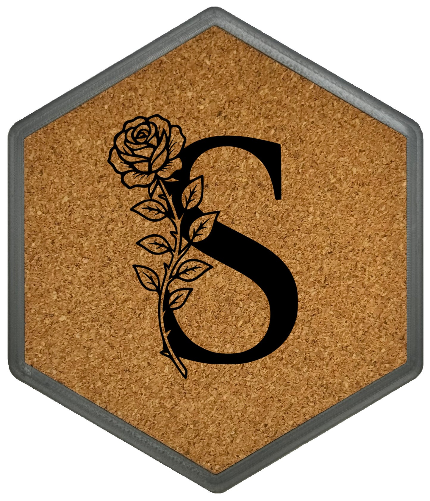 FLORAL SPIRITS - Untersetzer Hexagon mit eigenen Inizialien + NFC-Tag