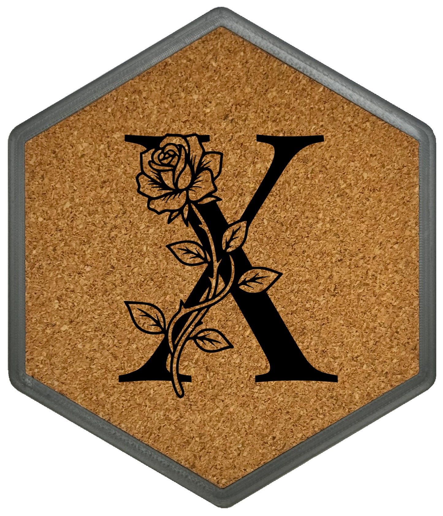 FLORAL SPIRITS - Untersetzer Hexagon mit eigenen Inizialien + NFC-Tag