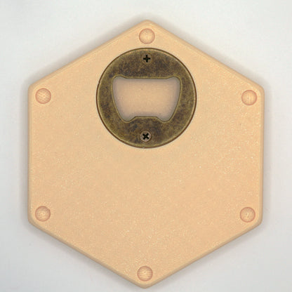 Premium Hexagon Untersetzer mit Flaschenöffner und Korkoberfläche