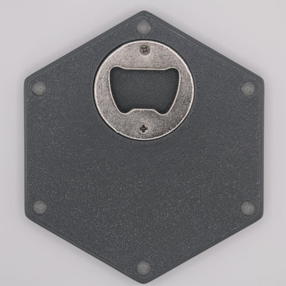 Premium Hexagon Untersetzer mit Flaschenöffner und Korkoberfläche